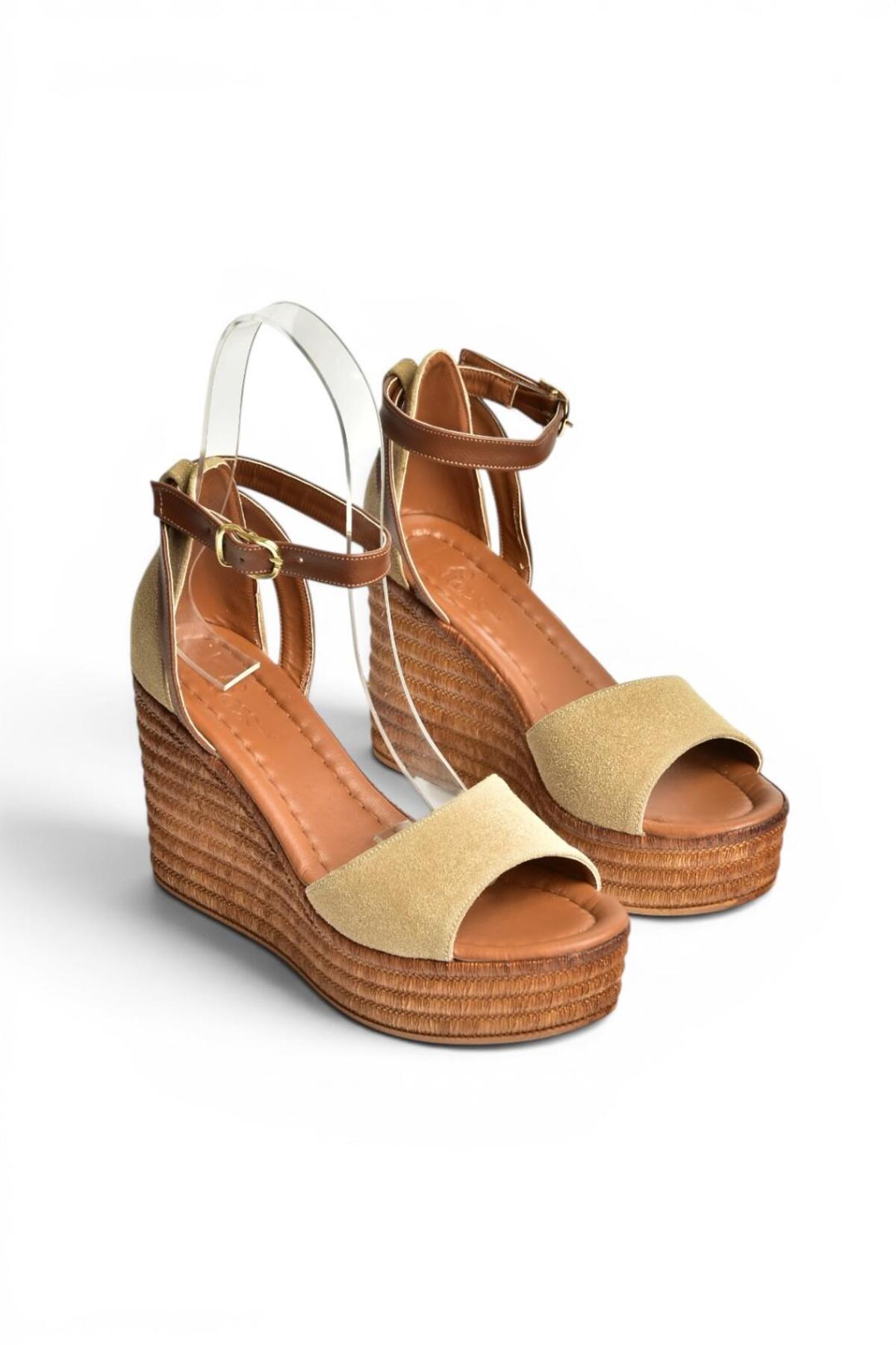 Fox Shoes Y996559102 Vizon Dolgu Topuklu Kadın Ayakkabı görsel 3