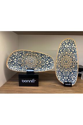 Bonna 2'li şık Alhambra Vago Rectangular Plate 36 cm oval servis / sunum taba...
