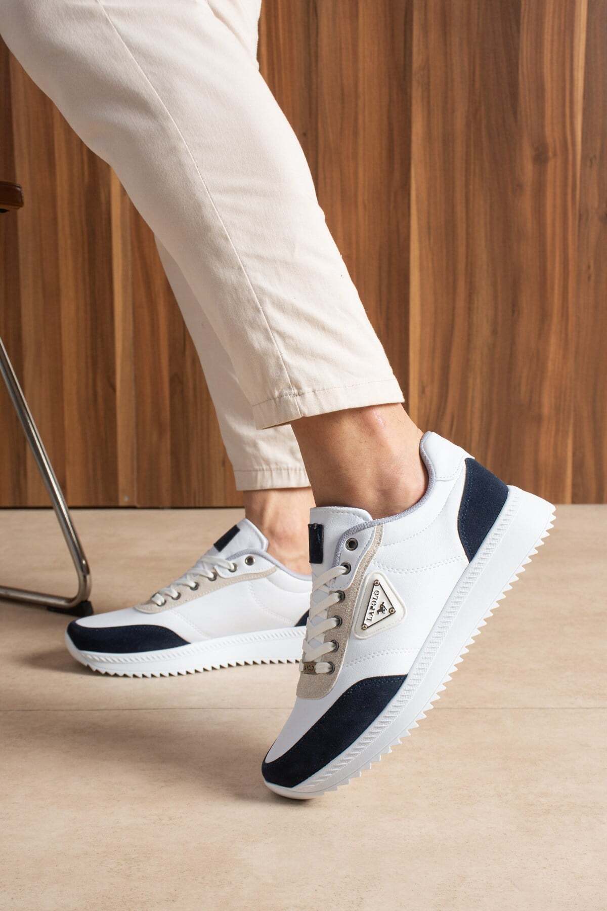 L.A Polo Beyaz Lacivert Erkek Sneaker görsel 2