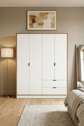 ARGİMO Arya 4 Kapaklı Dolap 44x145x182 cm Beyaz
