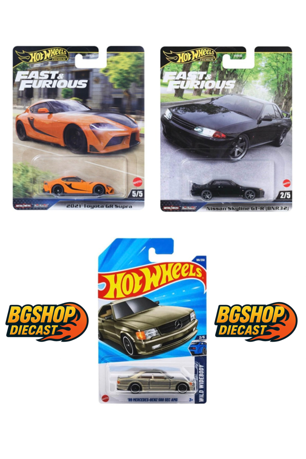 HOT WHEELS Premium Fast & Furious - 2021 GR SUPRA - Nissan Skyline