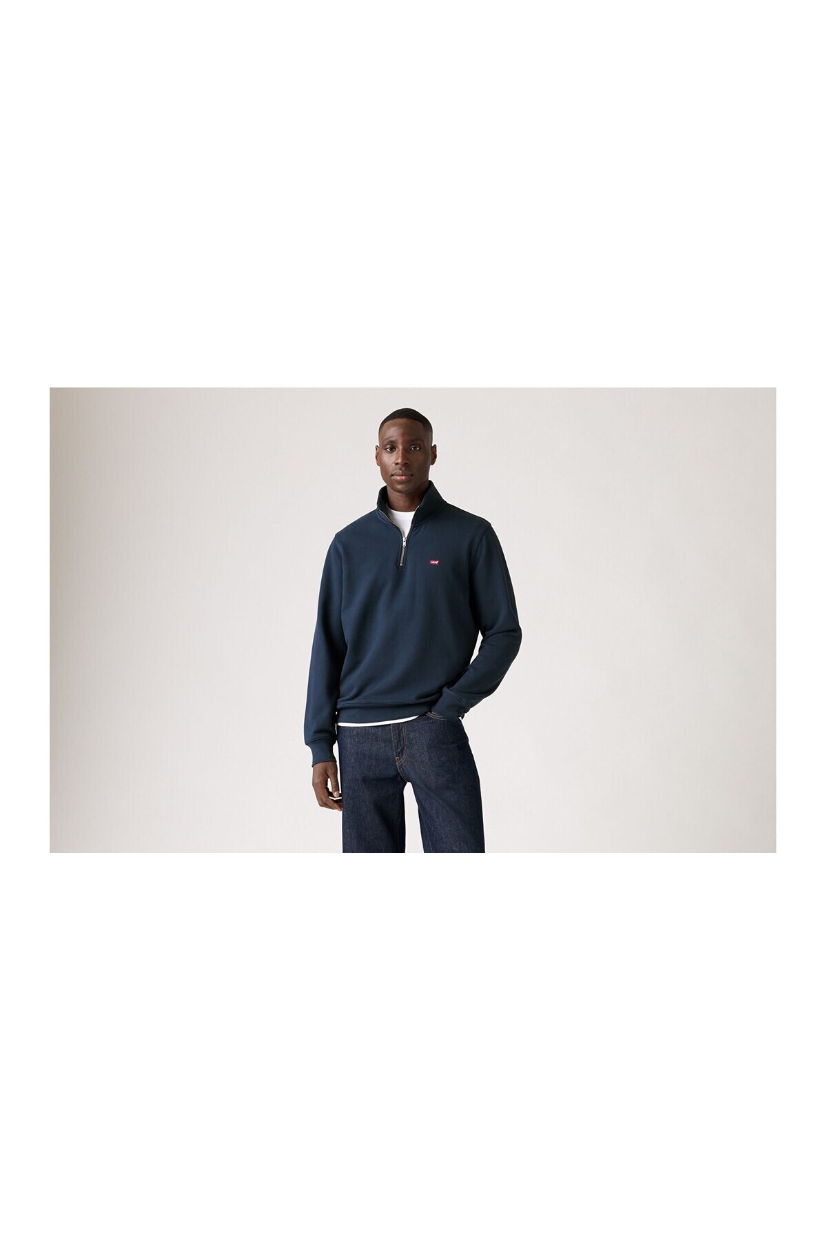 سویشرت مردانه یقه زیپ‌دار اورجینال سرمه‌ای 001TU-0003 لیوایز سویشرت Levi's