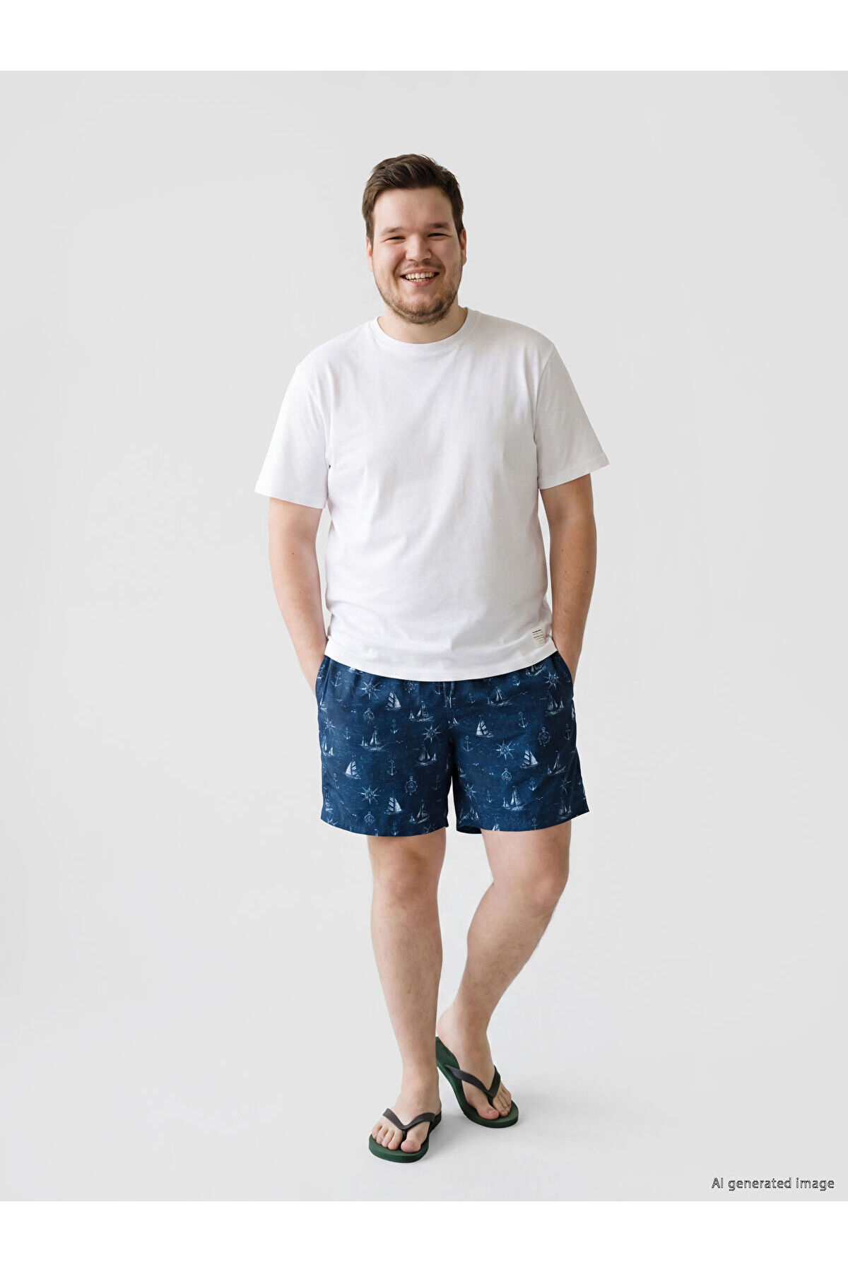 Navy Blue Printed