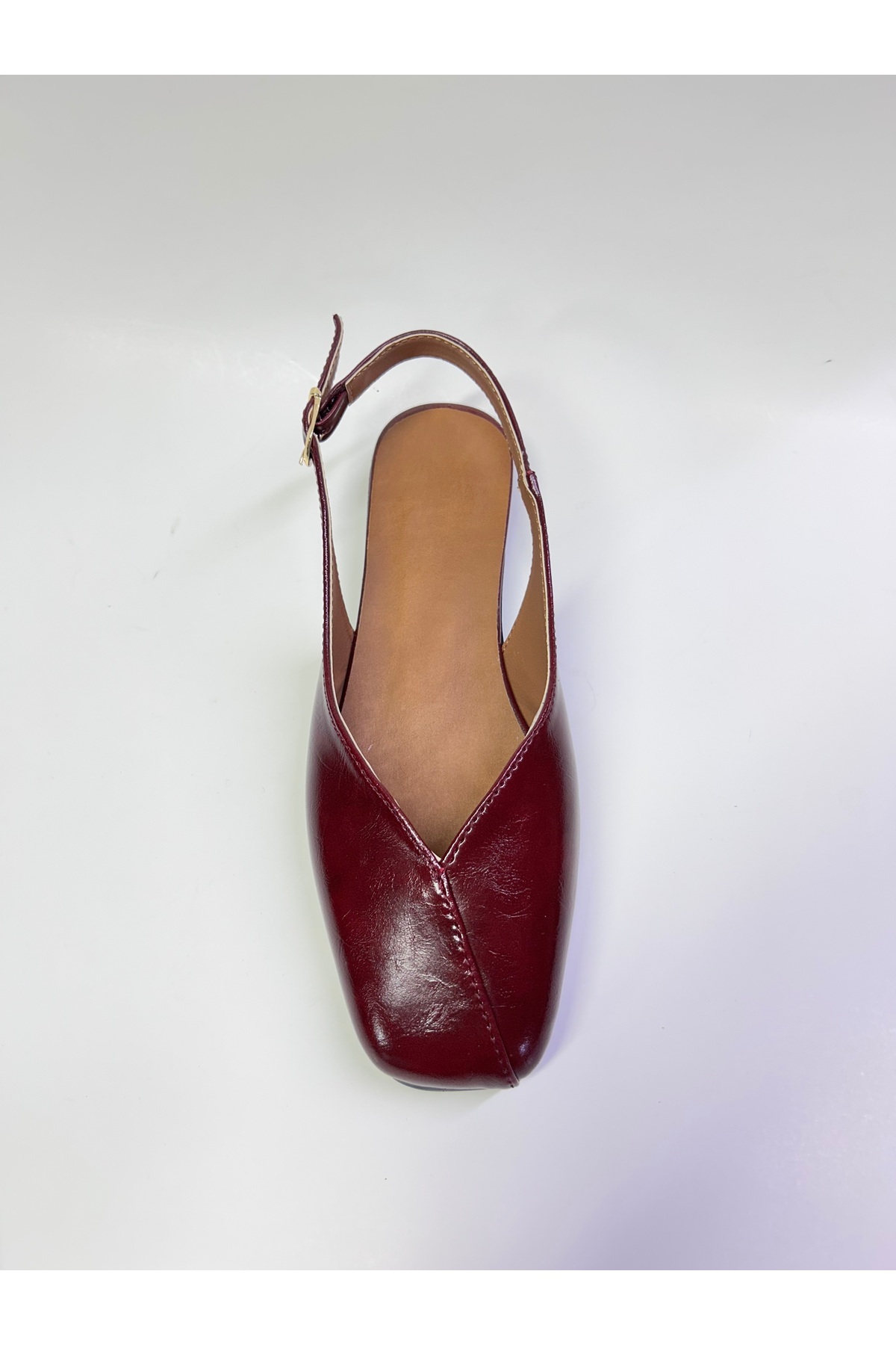 azza shoes BİANCA KADIN KARE KALIP PARLAK ARKASI AÇIK TOKA DETAYLI ZARİF ŞIK GÜNLÜK BABET görsel 4