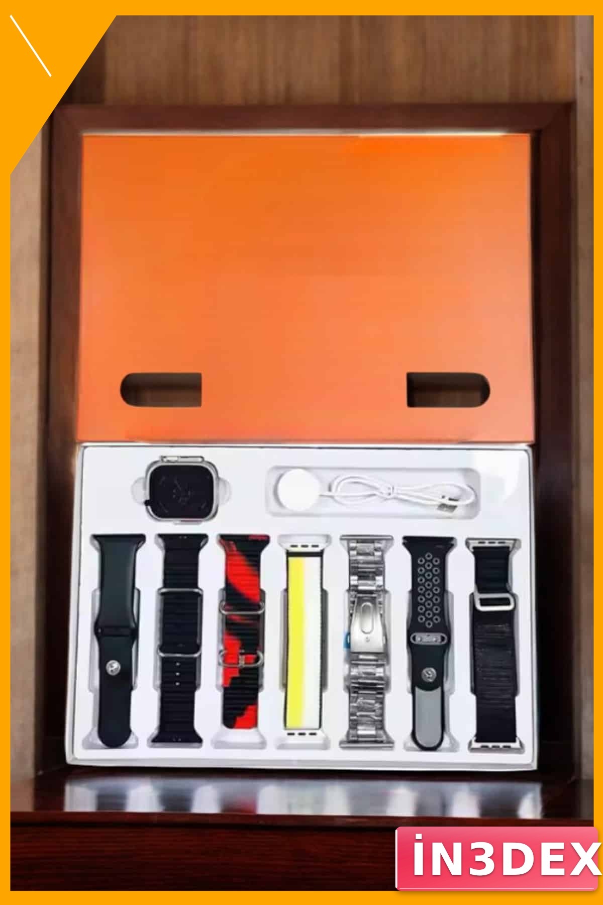 2.05 inç IPS Ekranlı Akıllı Saat 7 Kordonlu GPS Spor Sağlık Takibi