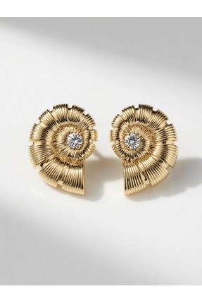 ICLIMIA Gold Fan Shell Küpe