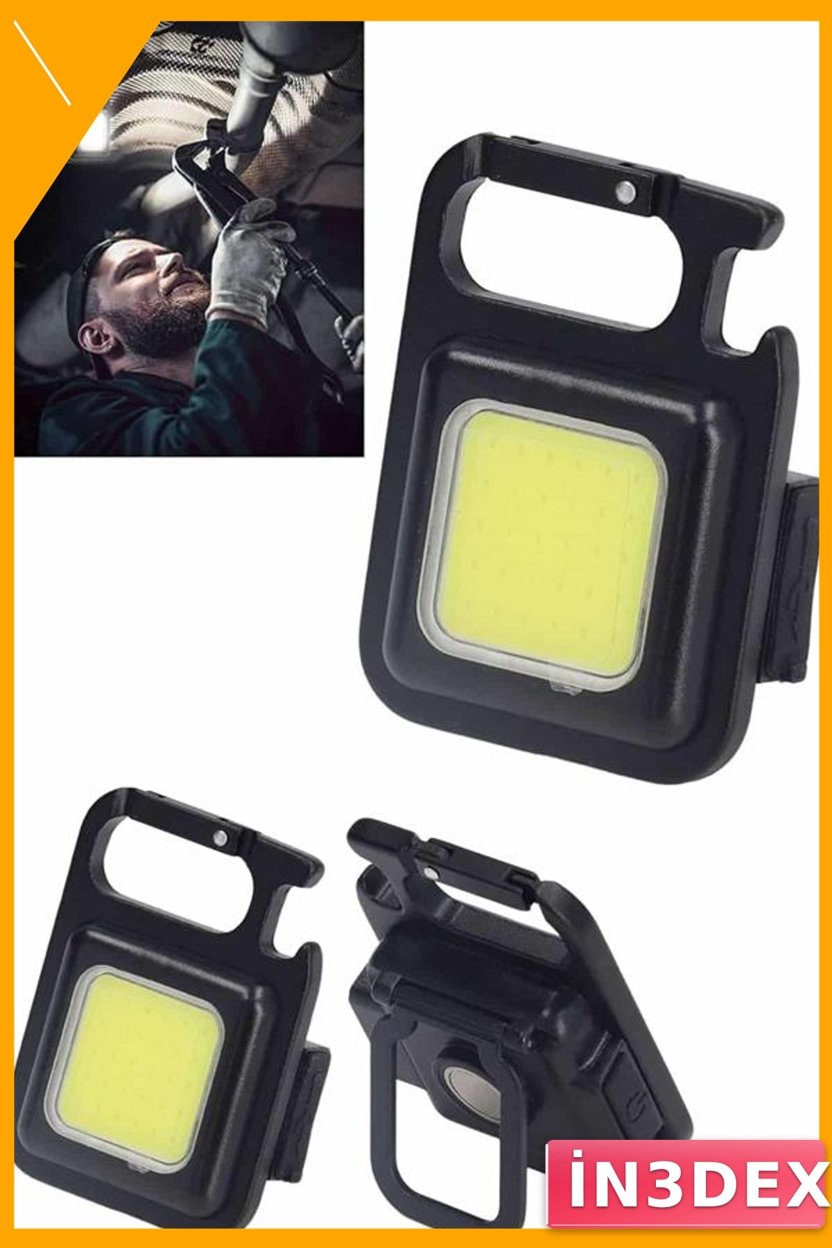 USB Şarjlı Mini Led El Feneri Taşınabilir Çok Fonksiyonlu Işıldak