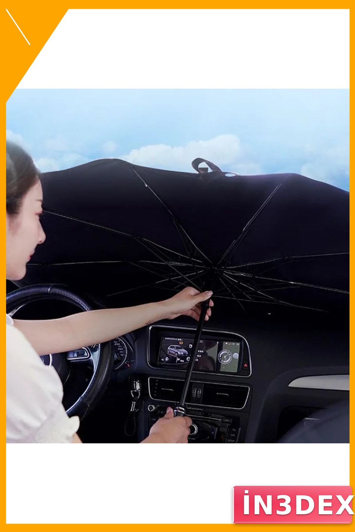 Oto Güneşlik Şemsiye 145x79 cm Kia Hyundai VW Renault Dacia Uyumlu