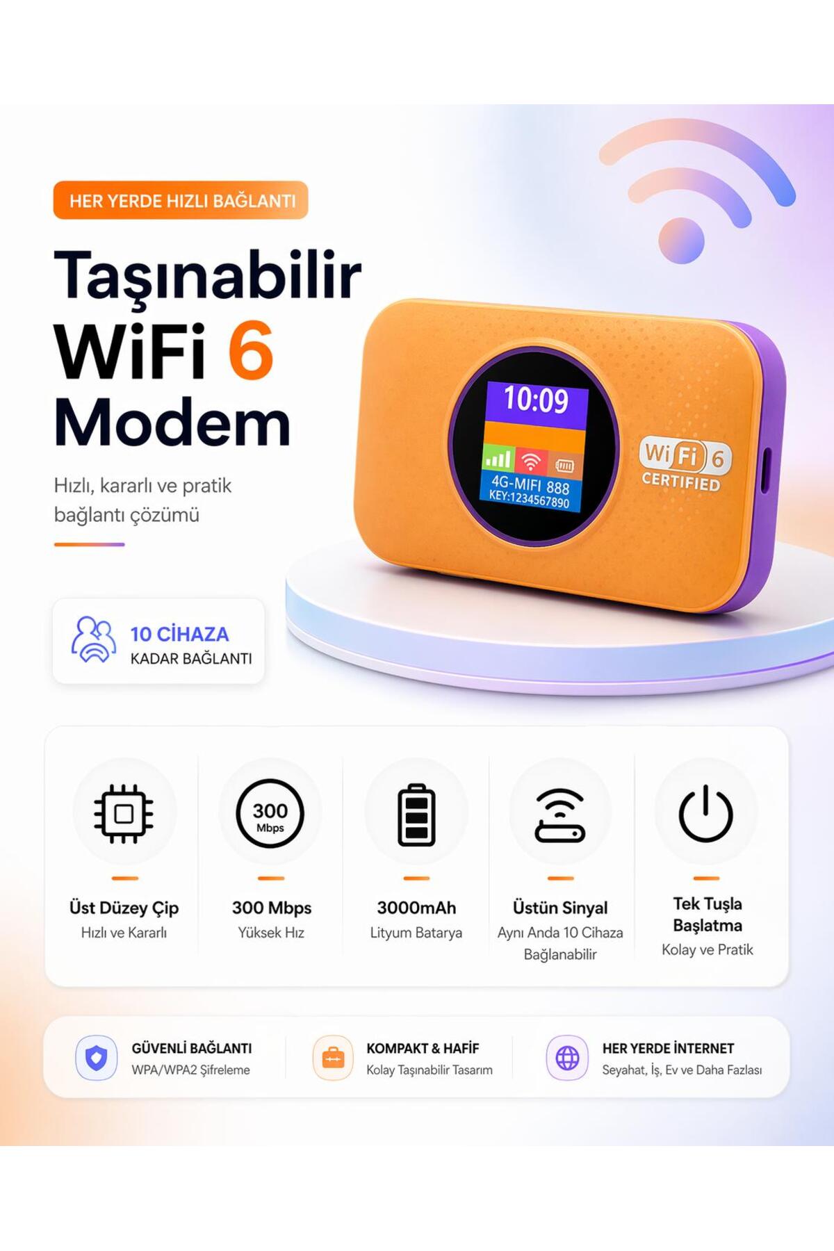ATLT ATLANTİS TAŞINABİLİR MODEM MOBİL WİFİ-5G LTE 3.000MAH BATARYA ...