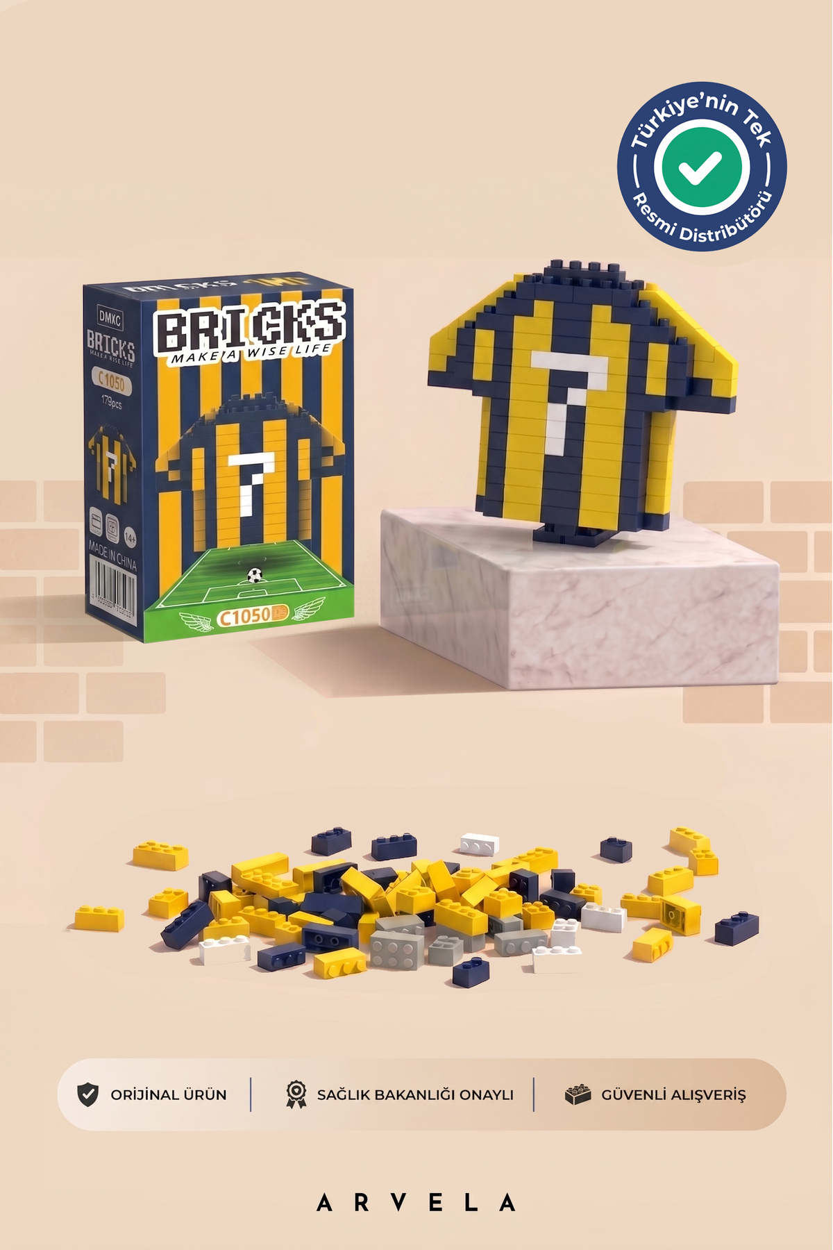 Arvela Bricks Sarı Lacivert Taraftar Koleksiyon - Fiyatı, Yorumları