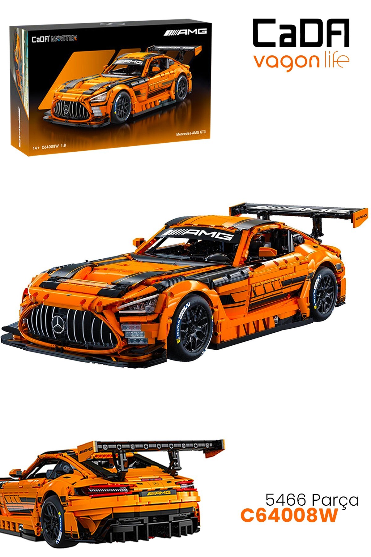 Vagonlife CaDA Master 1:8 Mercedes-AMG GT3 C64008W – 5466 Parça