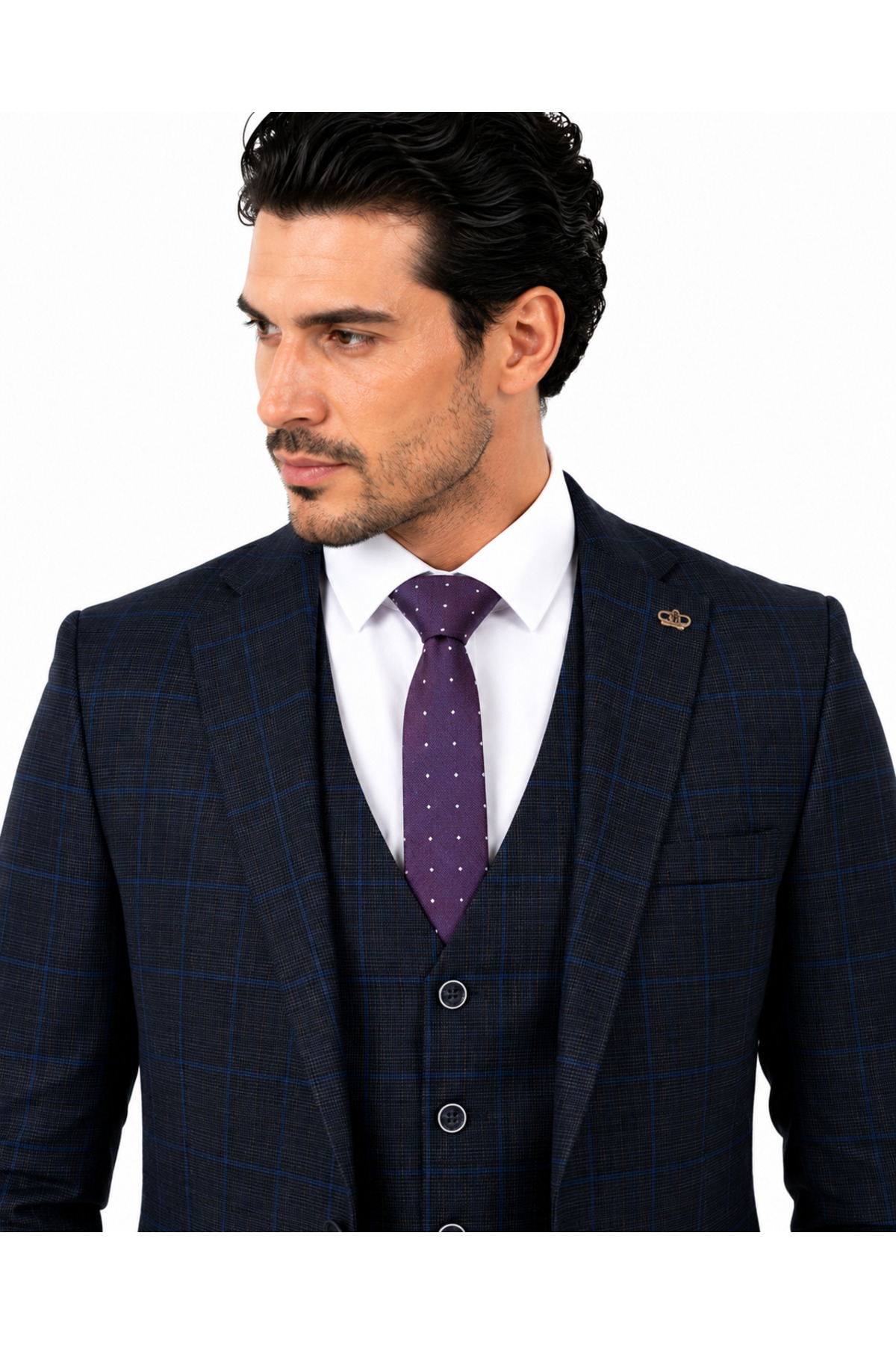 کت و شلوار مردانه – Slim Fit Premium Classic Elegance — سرمه‌ای 49-456-LYC34 — تصویر 2 از 5