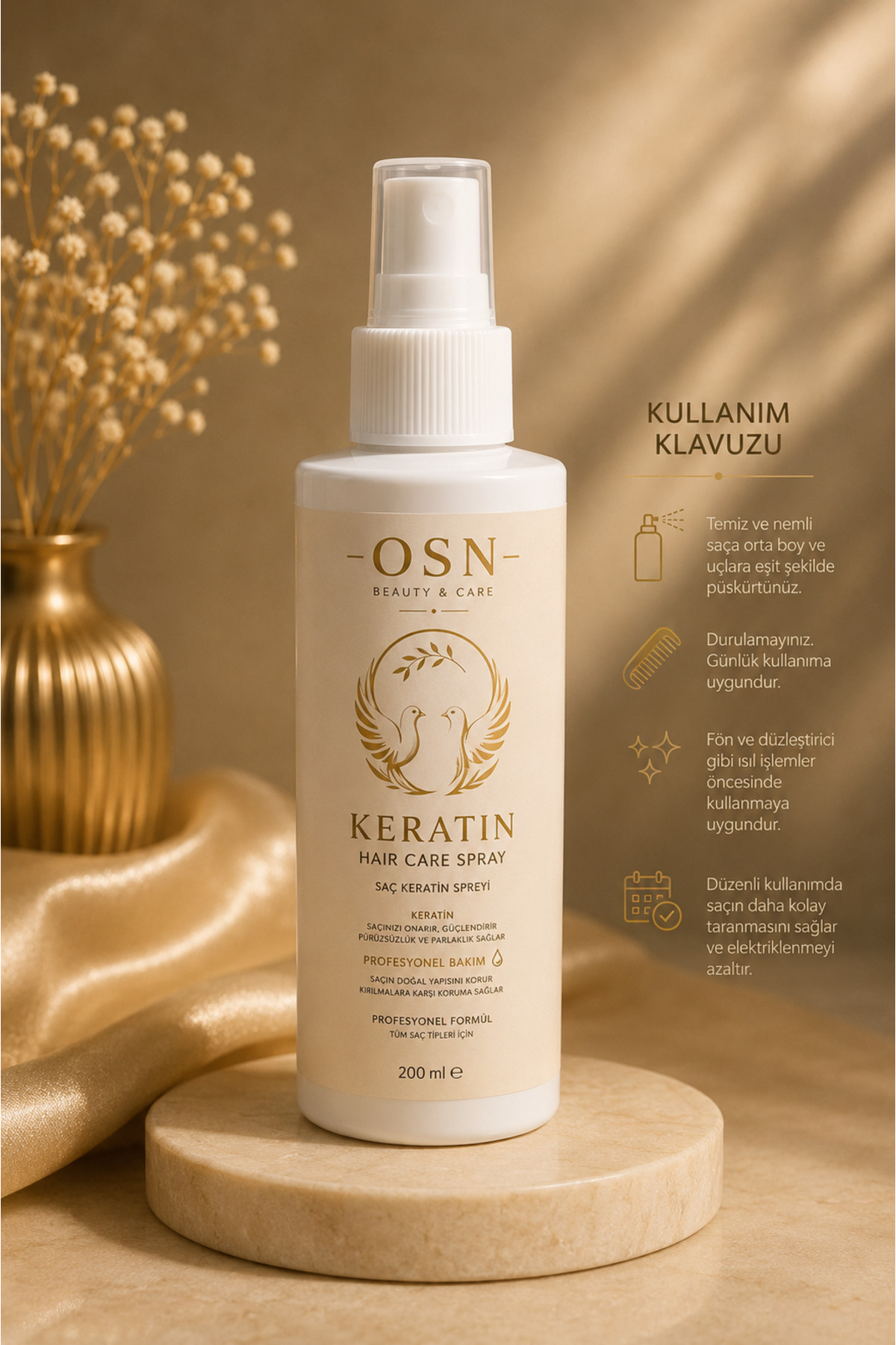 Saç Keratin Spreyi Besleyici Kolay tarama — 8685077620386 — تصویر 2 از 3