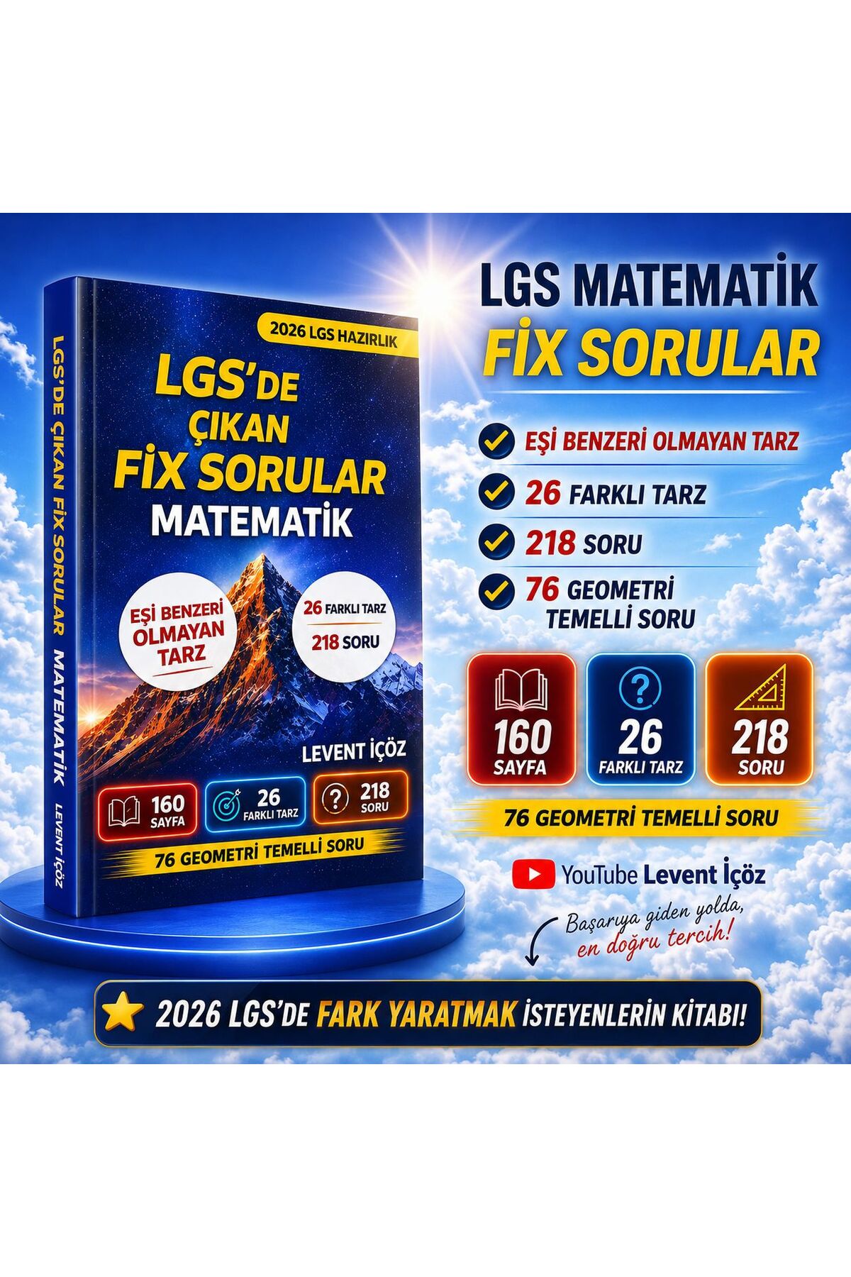 Bi bigelio LEVENT İÇÖZ LGS 8.SINIF MATEMATİK FİX SORULAR - KAOS