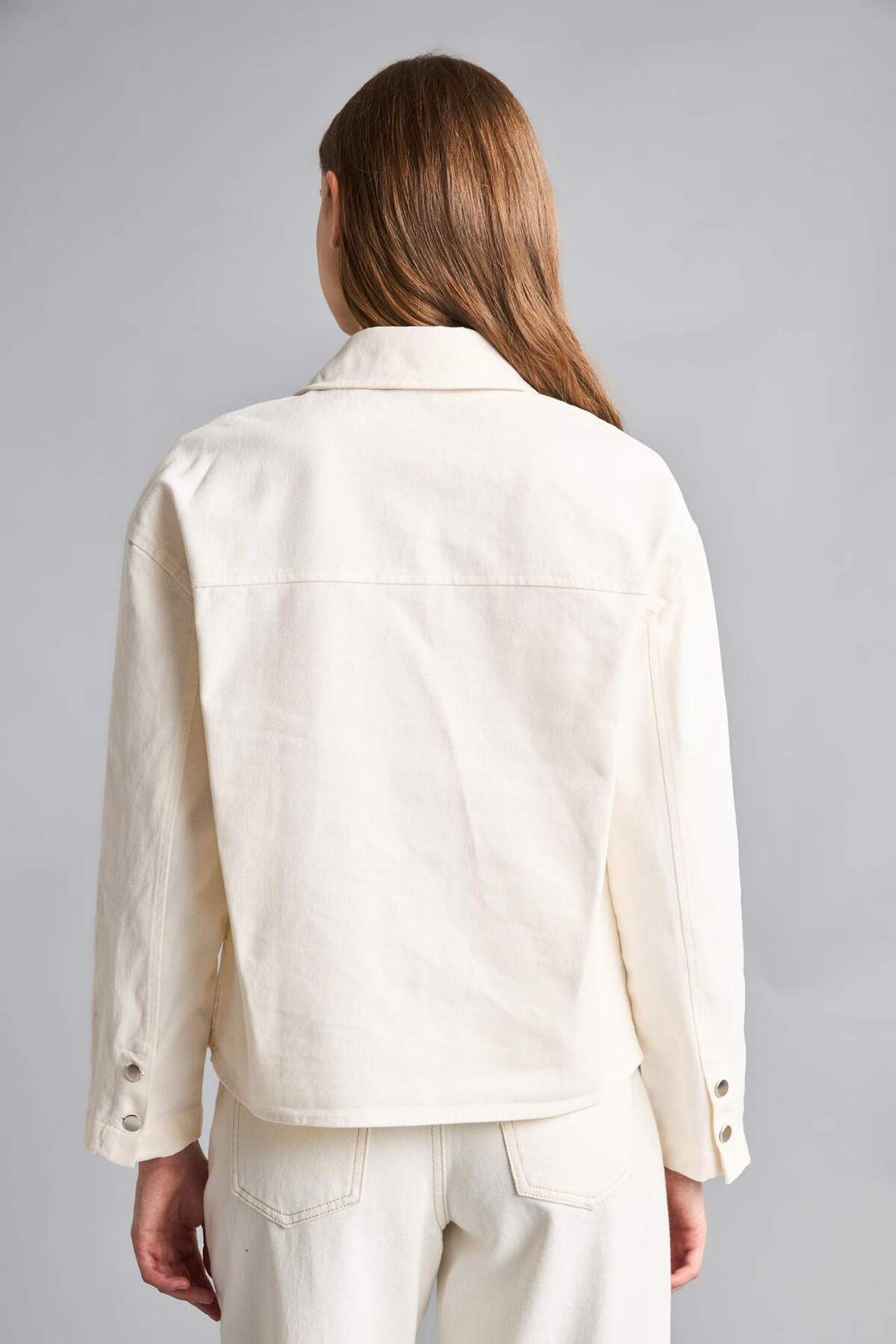 Defacto  Regular Fıt Gömlek Yaka Gabardin Blazer Ceket H2578AX26SM - Görsel 6