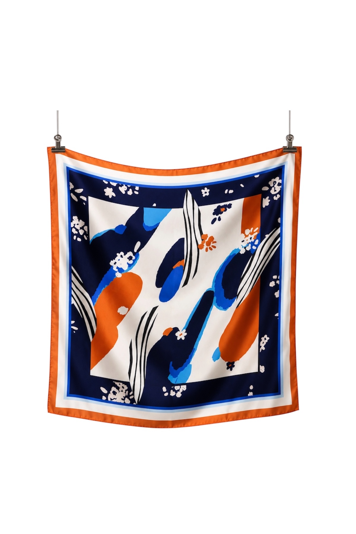Women's Modern Patterned Satin Scarf 50x50 cm – Silky Soft Square Bandana