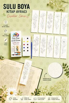 TUĞSET Sulu Boya Kitap Ayracı Seti 10 lu set-T1590-