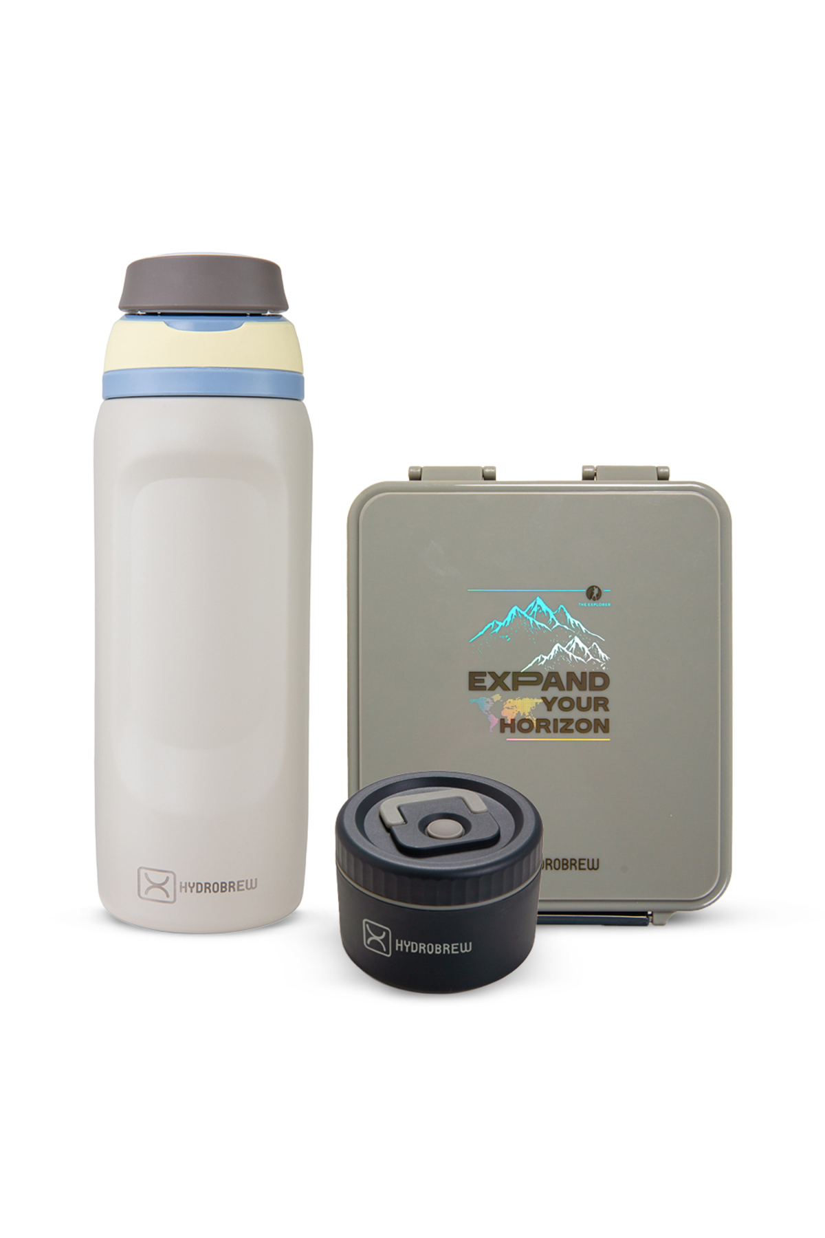 Hydrobrew Bento Lunch Box 1.74L w/ Steel Food Jar & Sip Switch Water Bottle 1...
