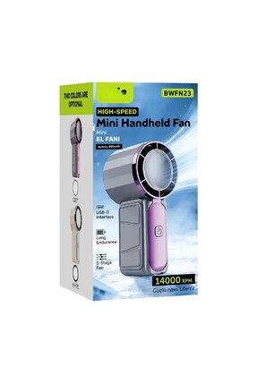 HİBOTEKNO BWFN23 Taşınabilir Mini Vantilatör- Mini El Fanı 5 KADEMELİ 8000mAh...