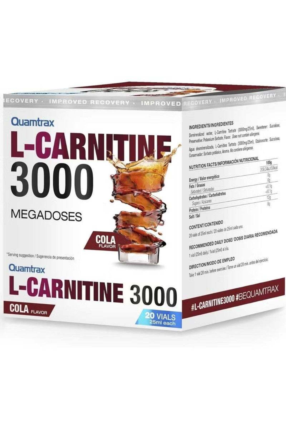 quamtrax l-carnitine 3000 Cola Flavor 20 Vials Liquid Fat Metabolism & Energy Support Formula- Trendyol ▷ Quamtrax L-Carnitina 3000 20