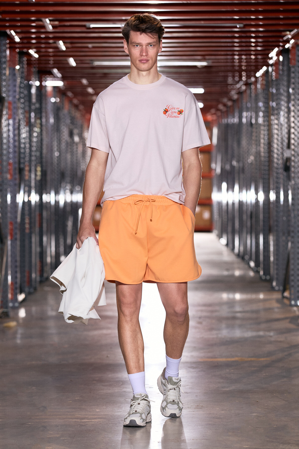GRIMELANGE VILLENA Erkek Esnek Kumaşlı Beli Lastikli Kordonlu Turuncu Şort görsel 3