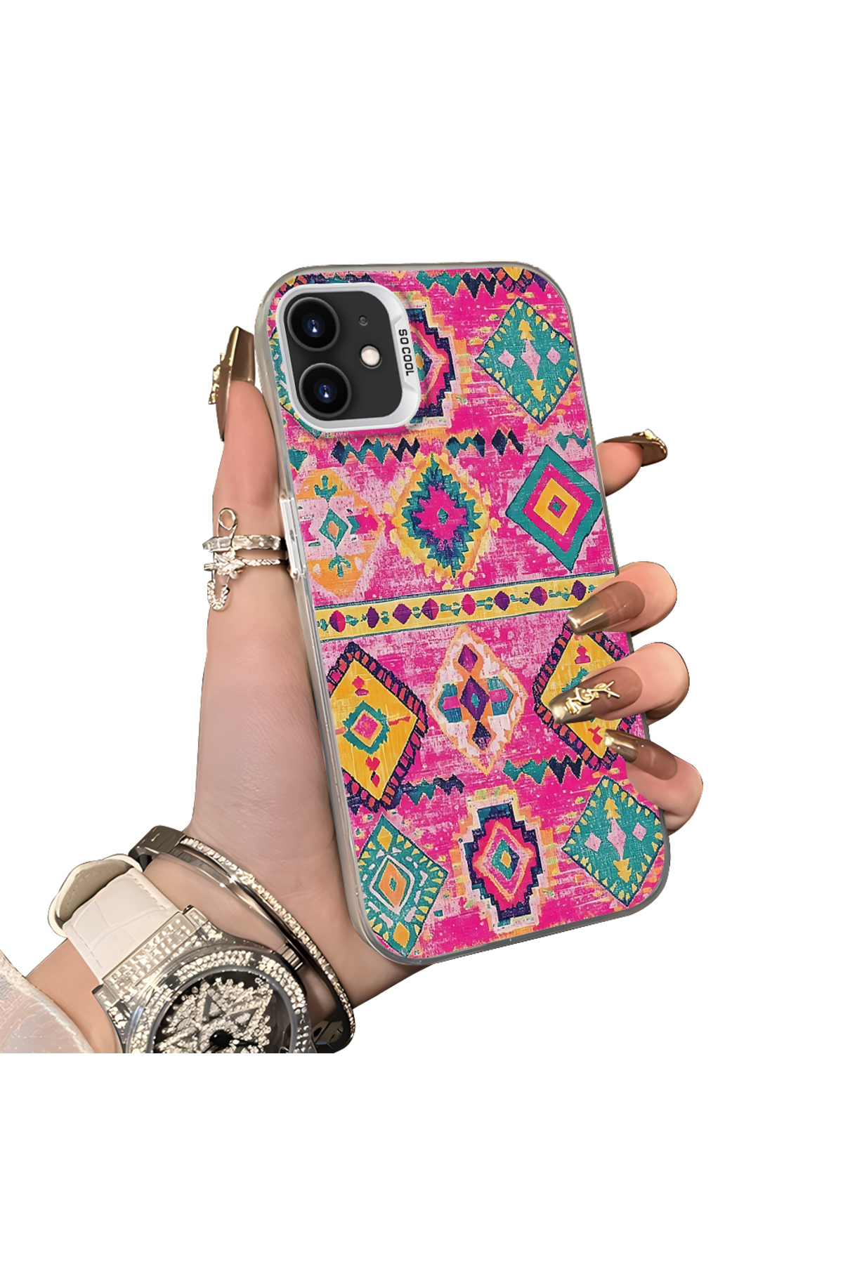 iPhone 11 Compatible Hard Acrylic Back Silicone Edge Lens Protection Case