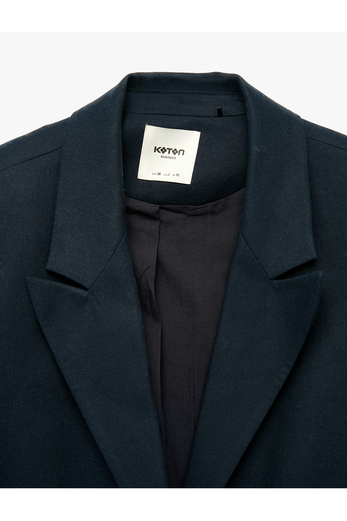 Koton  Viskon Karışımlı Kemer Detaylı Geniş Yaka Blazer Ceket - Görsel 7