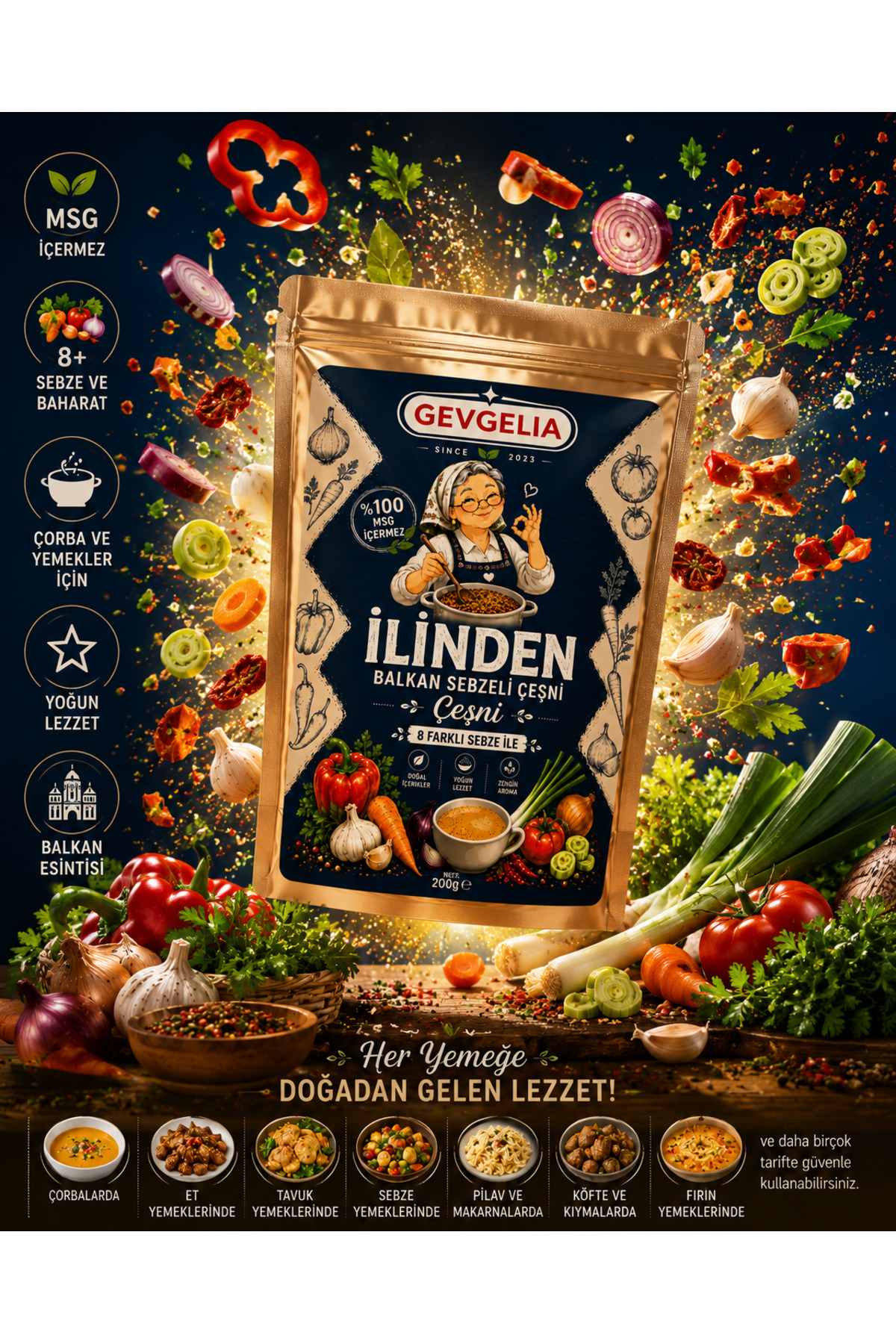 GEVGELIA ILINDEN NATUR BALKAN SEBZELİ ÇEŞNİSİ 200 GR (MSG İÇERMEZ