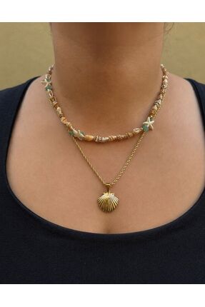 aurajewelery DENİZ KABUĞU BURGU ZİNCİR KOLYE