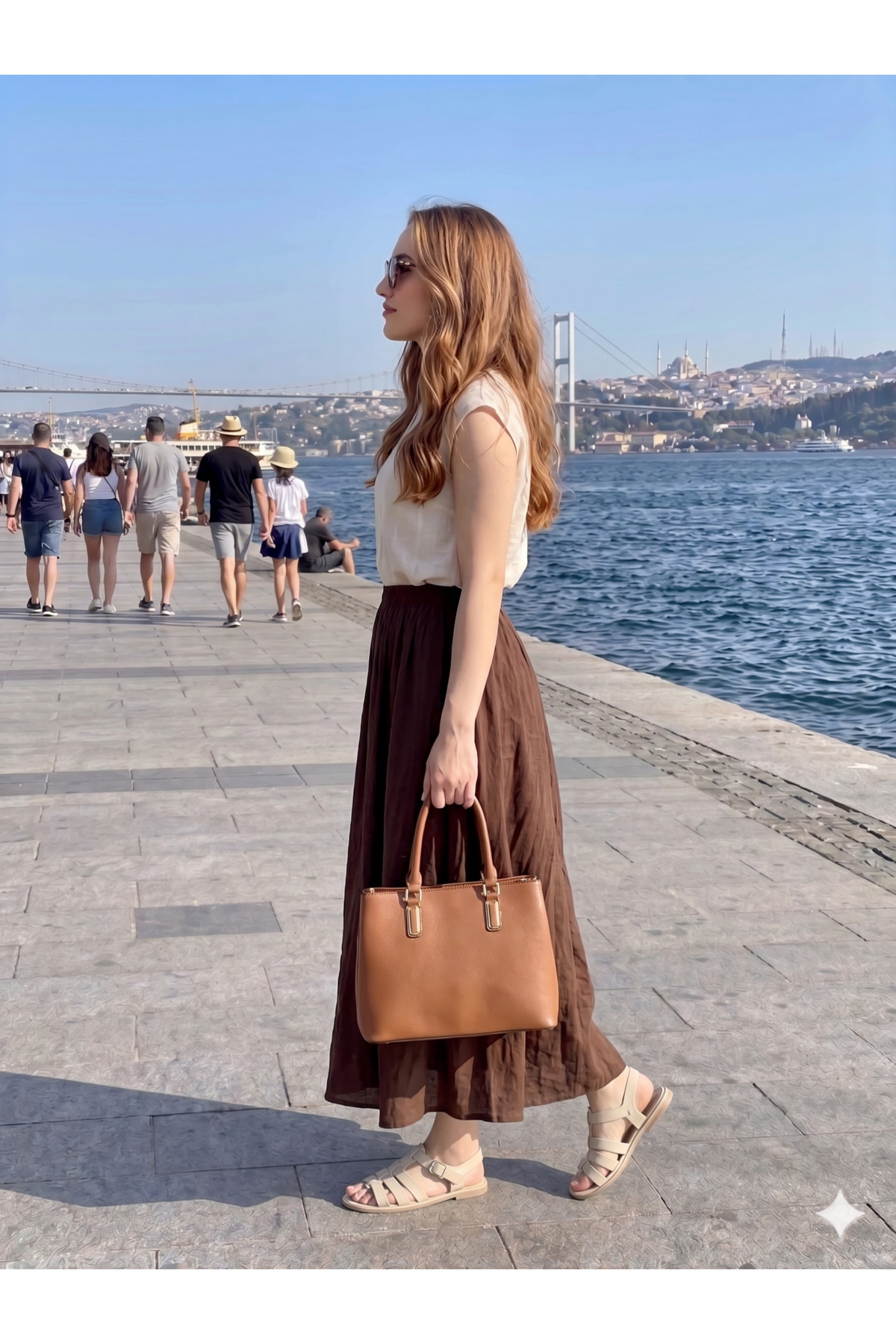 HANIMCA GİYİM  YAZLIK NEFES ALAN GÜZEL KUMAŞ YANDAN CEPLİ STANDART BEDEN 36 - 42 BEDEN LERE UYGUN ETEK - Görsel 2