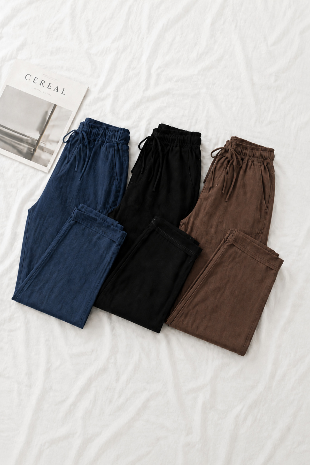 COMBİNE MİCHAİL Men's Casual Wide Leg 3-Piece Linen Trousers