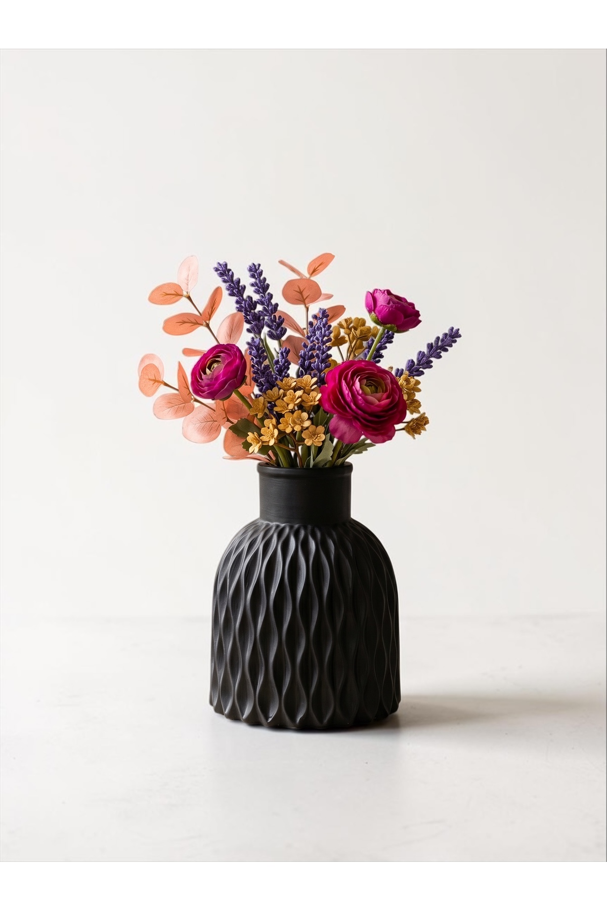 Black Wave Textured Mini Decorative Vase 10 x 8 cm