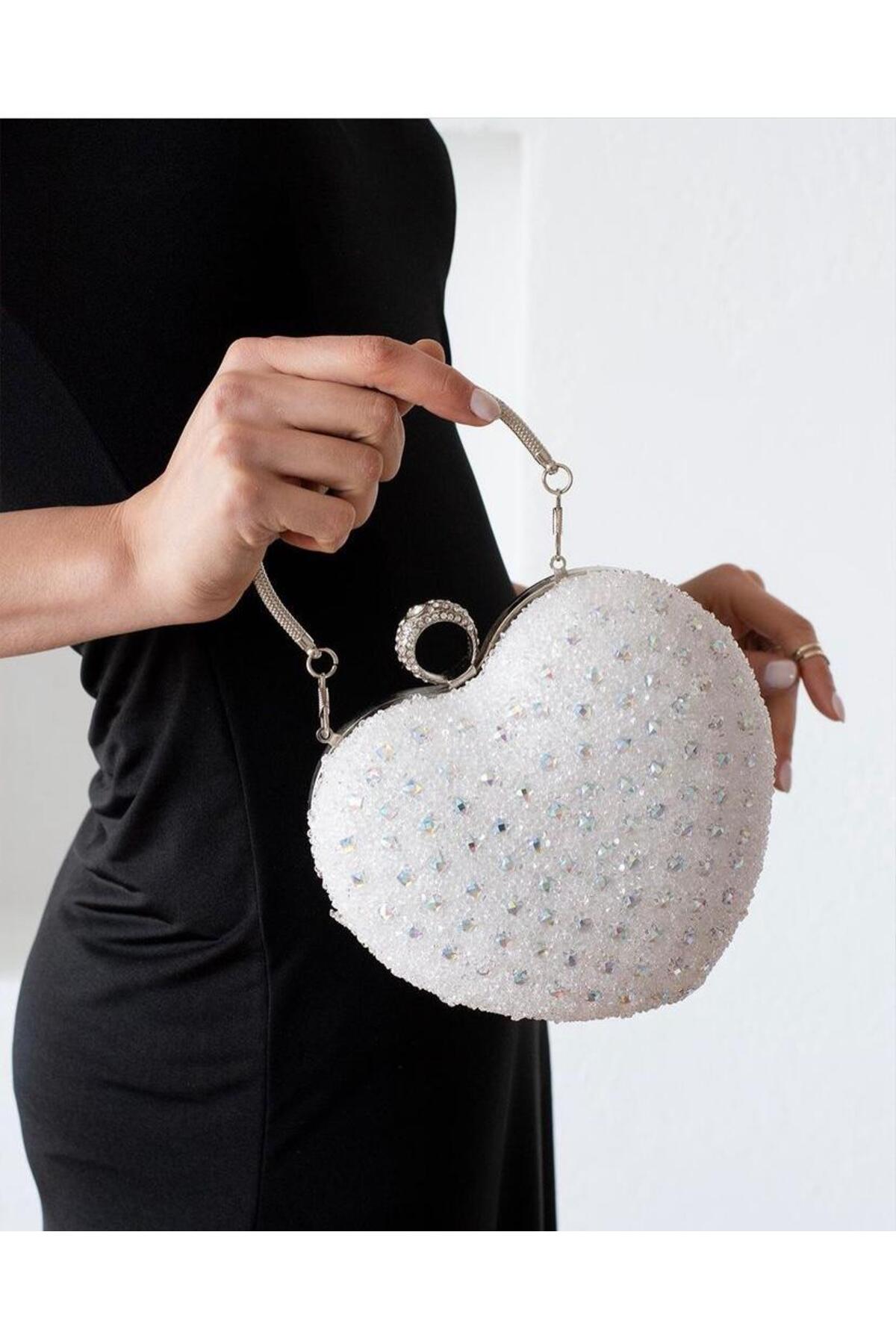 Women's Scholarship Hand and Cross Chain Long Strap CRYSTAL Evening Bag