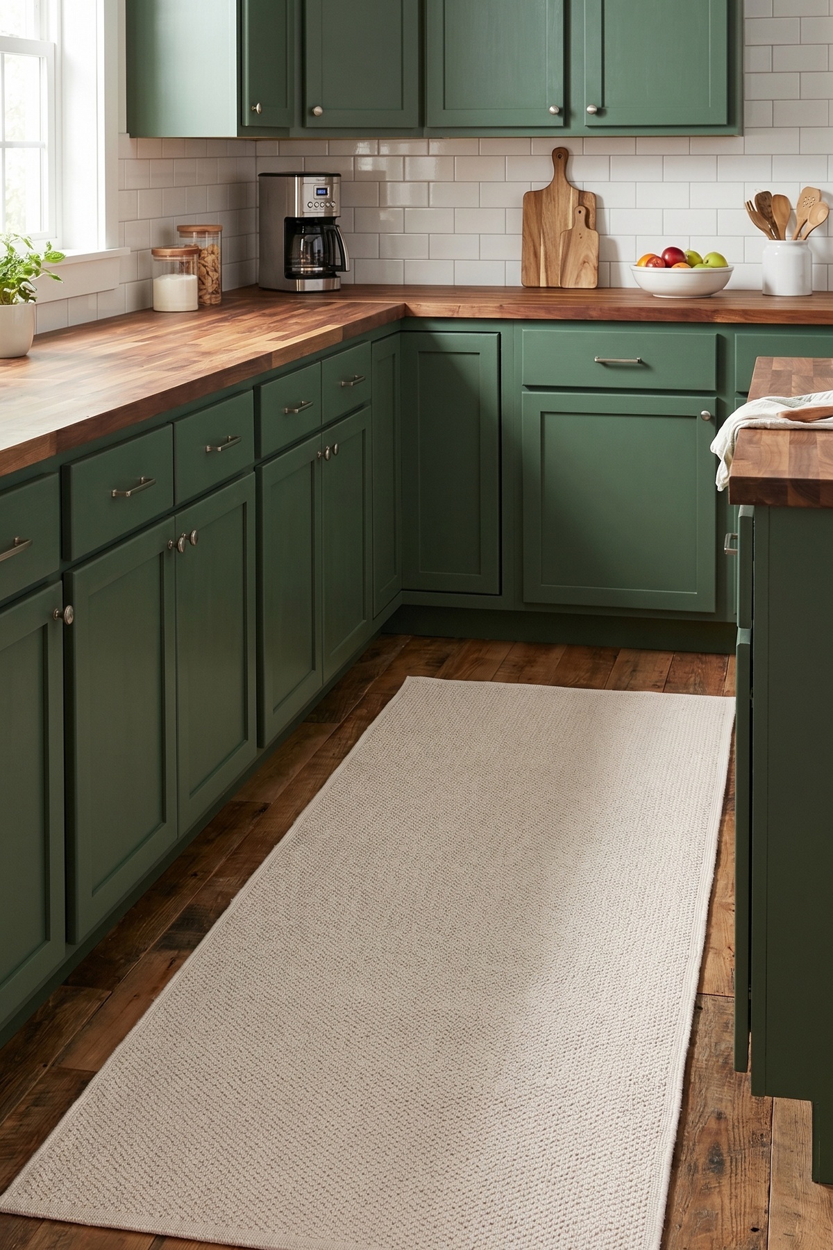 Corridor Cream Runner 80x150 cm | 100% Cotton, Washable,Kitchen,Bathroom,Bedroom