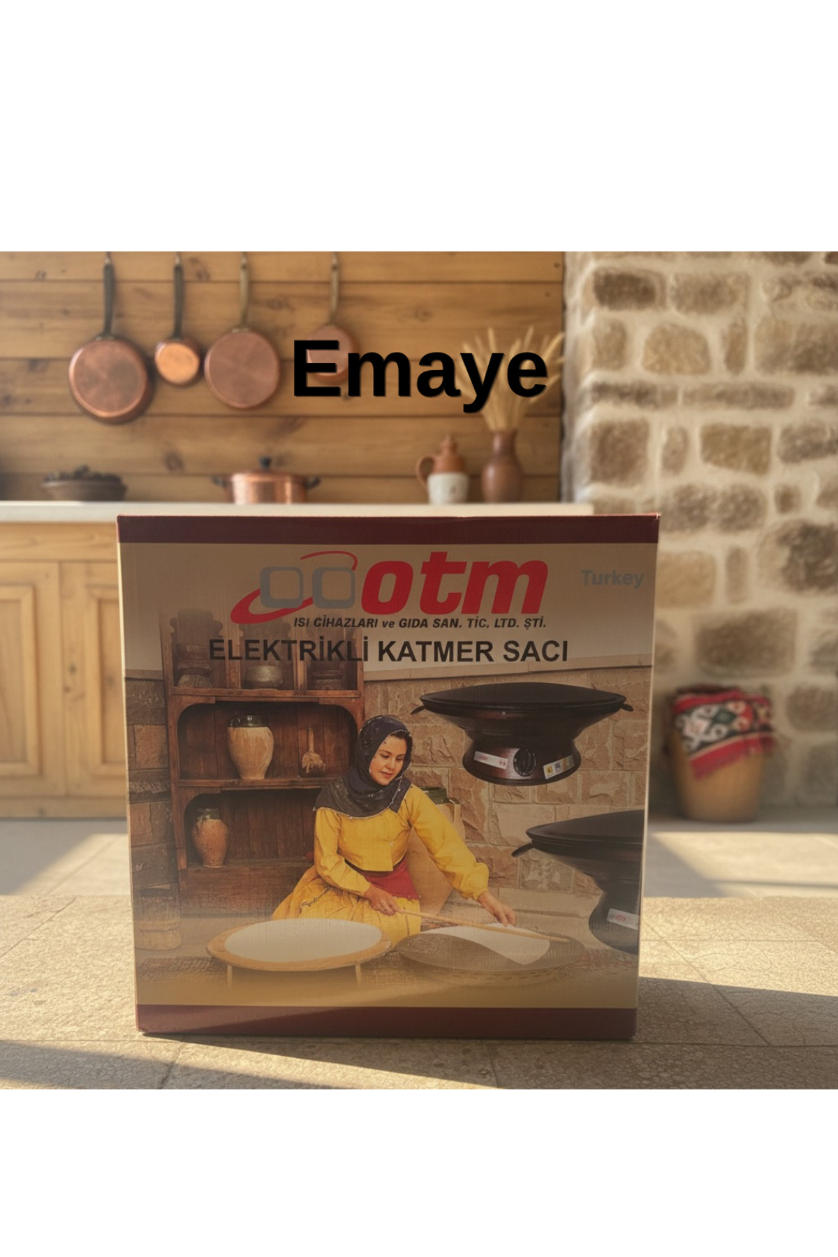 Tamatebako☆55様 Otm Termostatlı Elektrikli Katmer ve Gözleme Sacı (55 cm Kara Saç