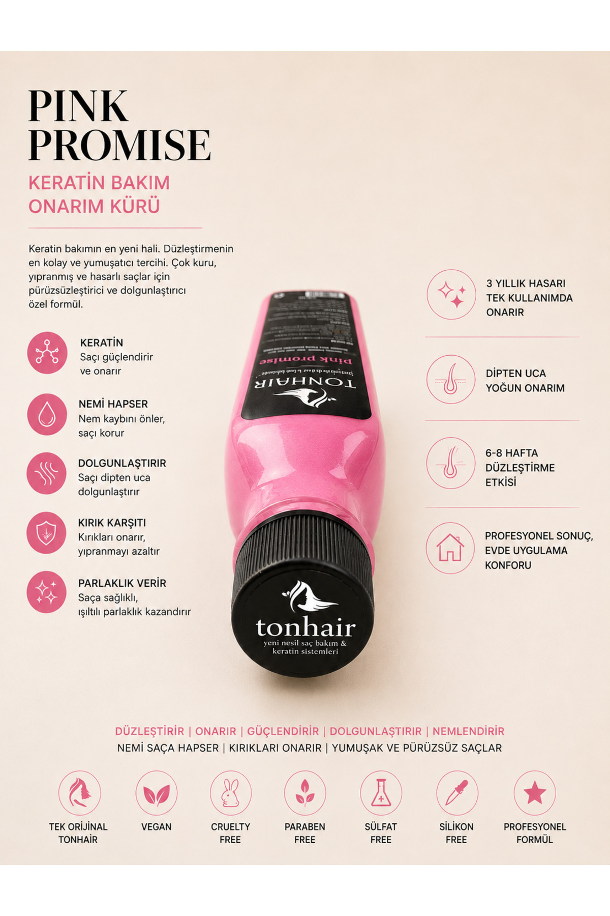 Pinky Promise Keratin Düzleştirici Bakım — TONP — تصویر 2 از 2
