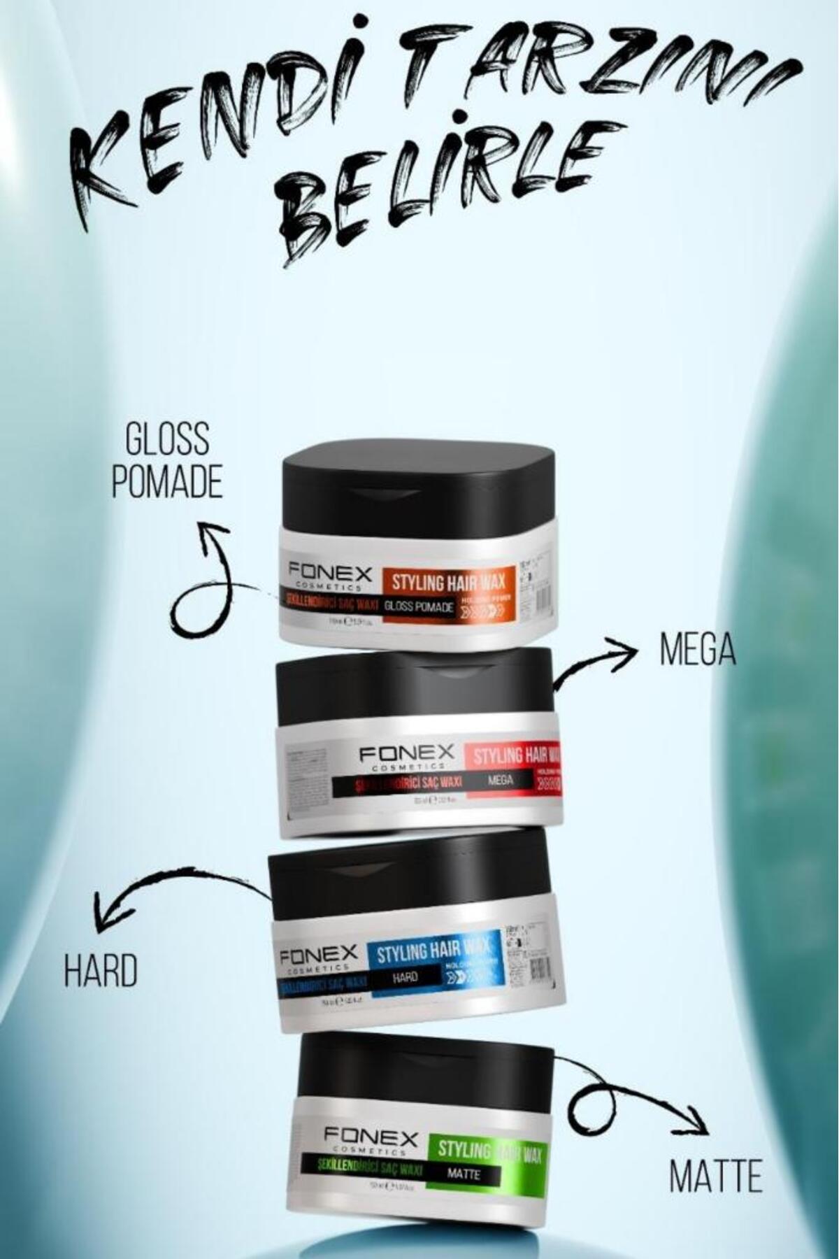 Styling Hair Wax Gloss Pomade Meyveli Koku Turuncu 150 Ml — FONEX-9 — تصویر 4 از 4