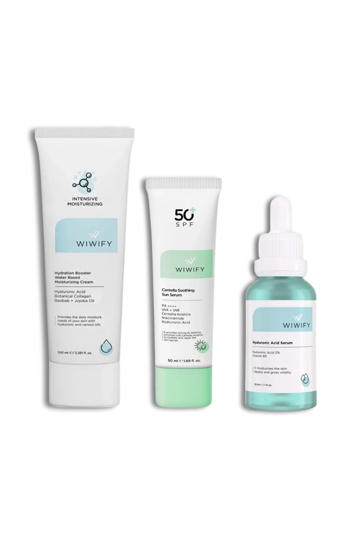 WIWIFY ست آبرسانی و محافظت قوی، مرطوب کننده + هیالورونیک اسید + ضد آفتاب | نیاسینامید — 313