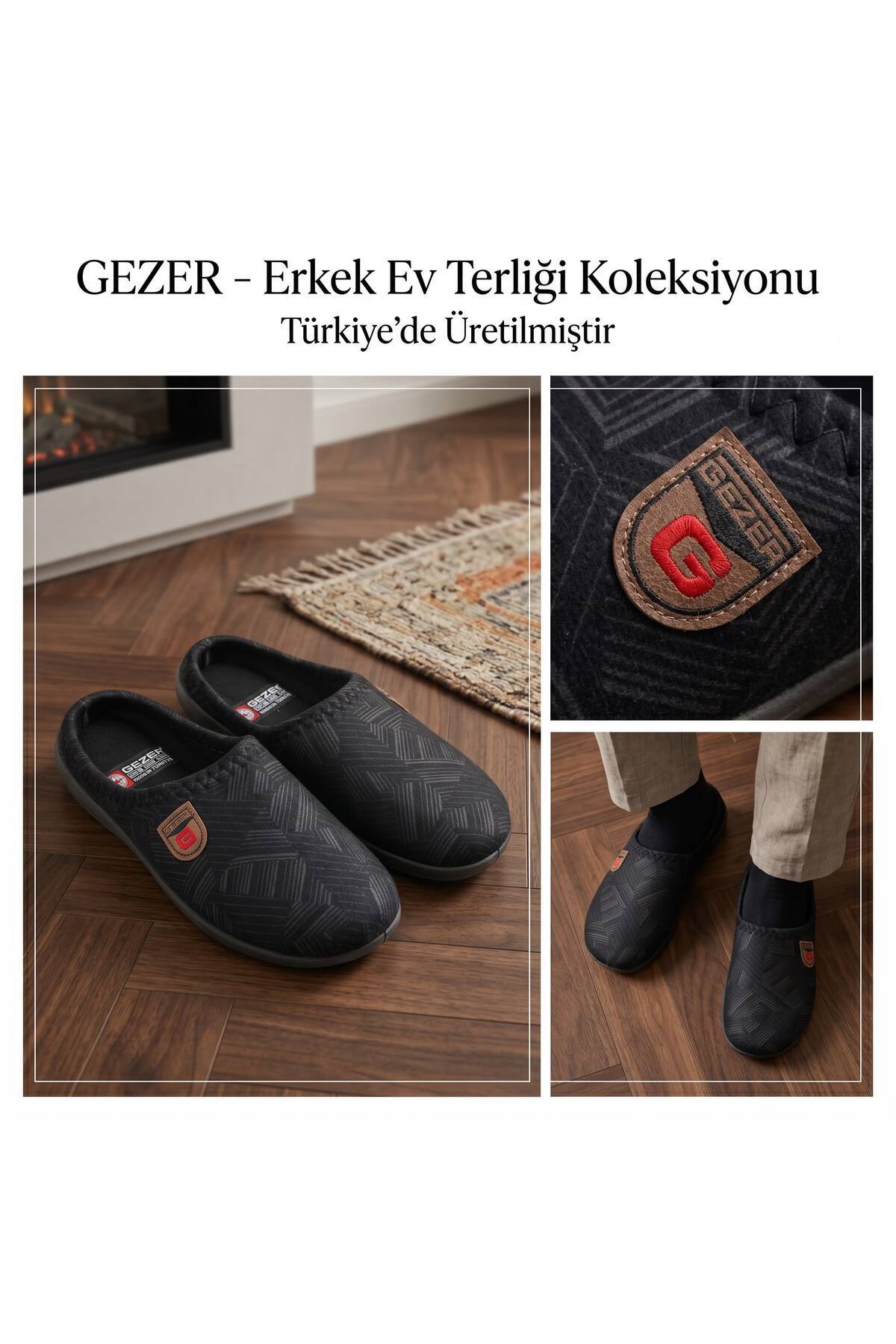 GEZER Erkek Kışlık Ev Terliği