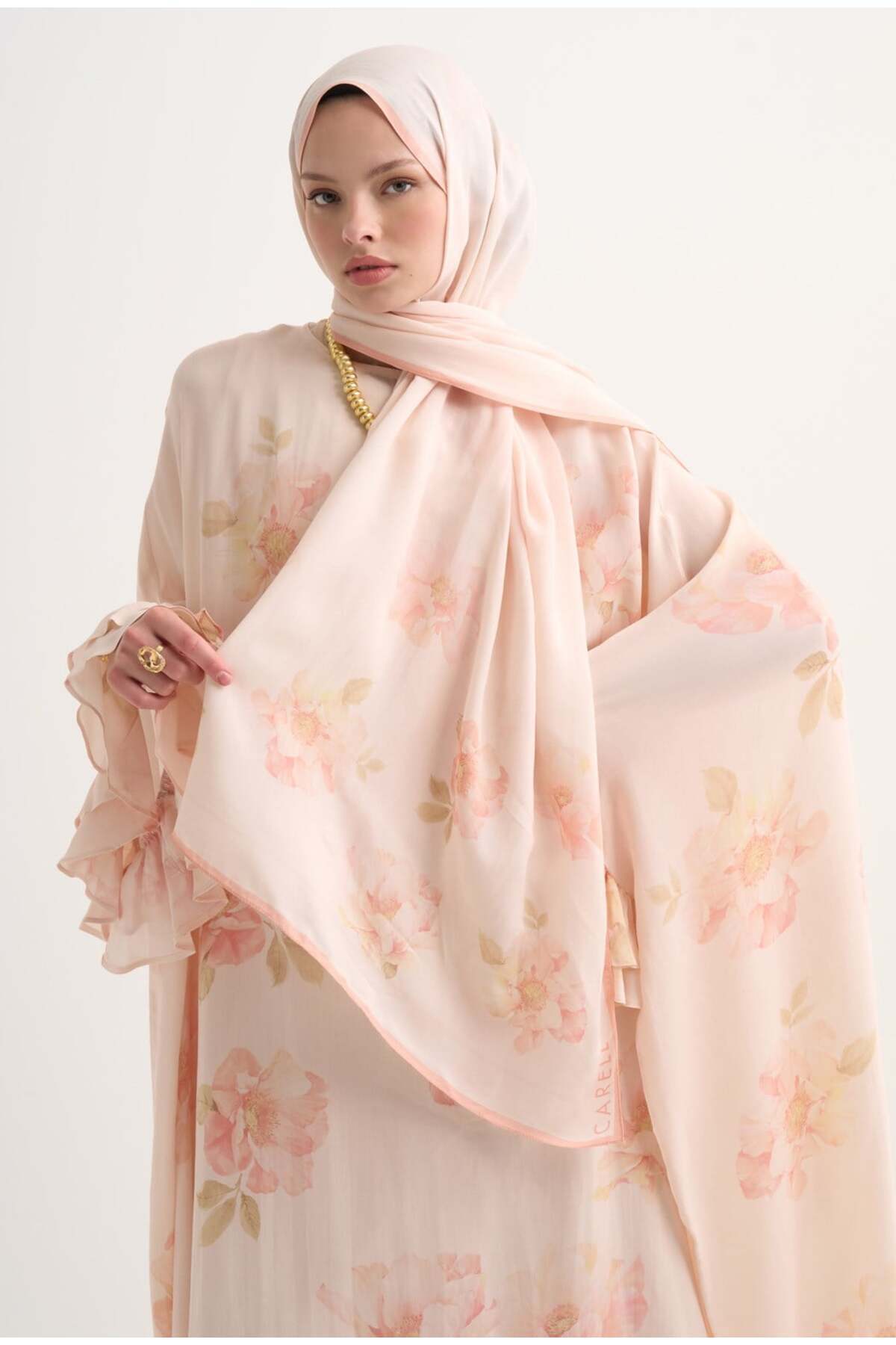Fleur Floş Şal Pudra