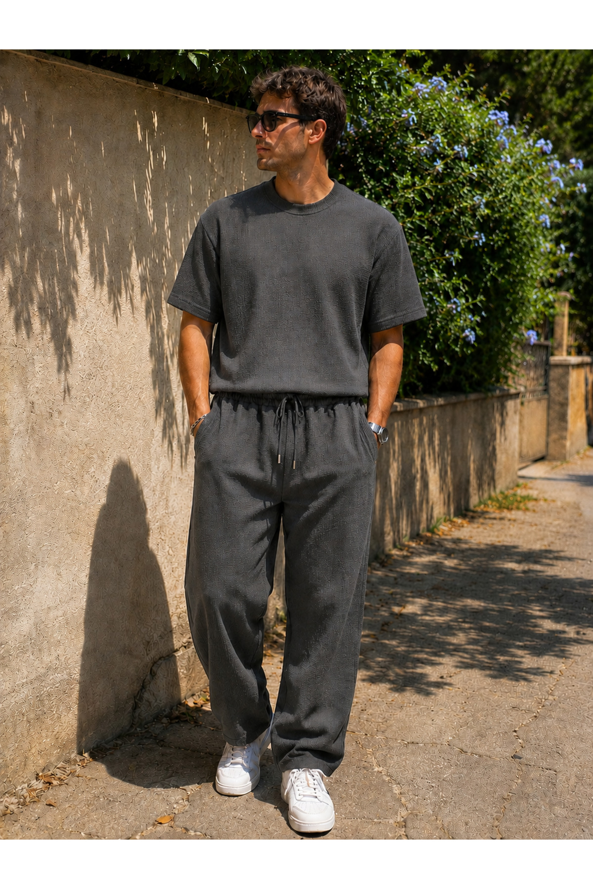 DAXİS Sportwear Company ERKEK TAKIM WAFFLE KUMAŞ BİSİKLET YAKA T