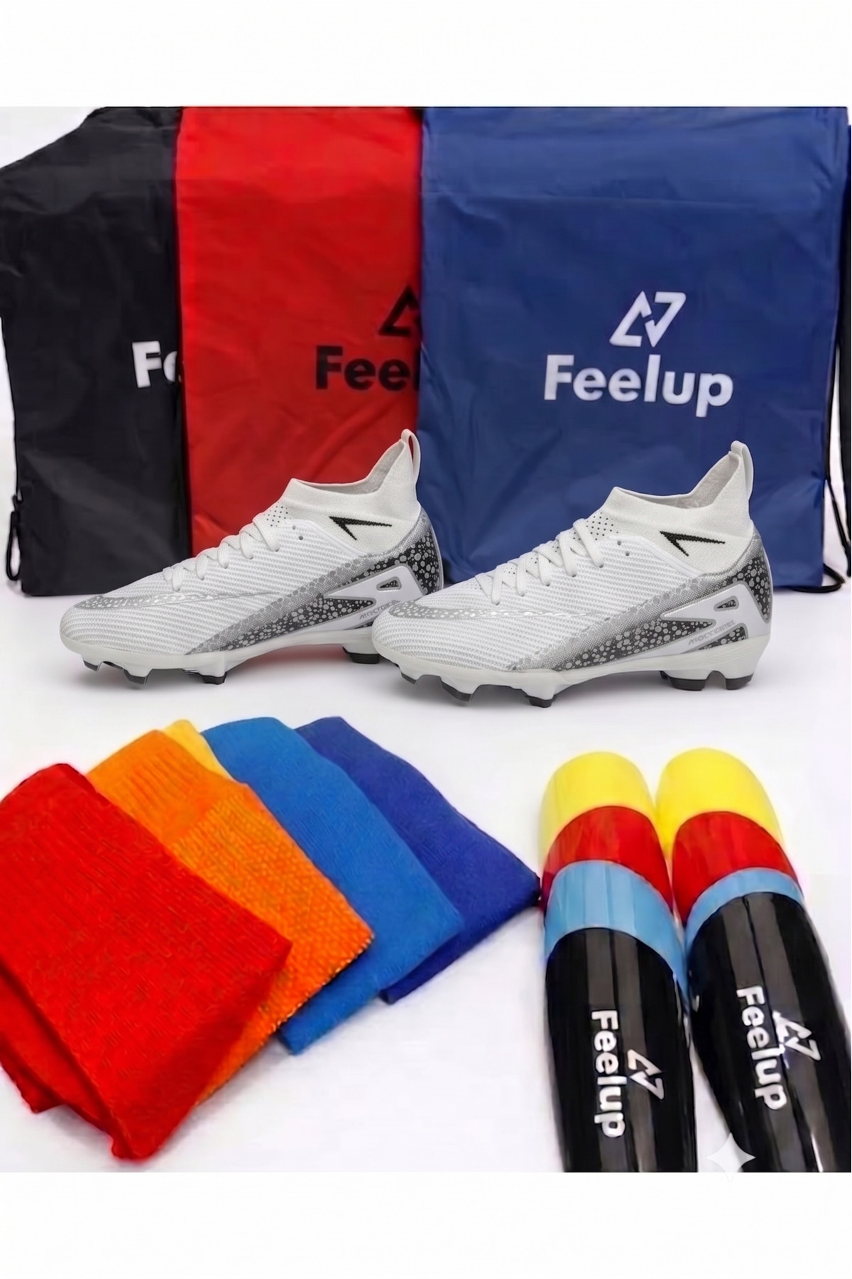 football Unisex Krampon 3'lü Set+Çanta+Çorap+Tekmelik