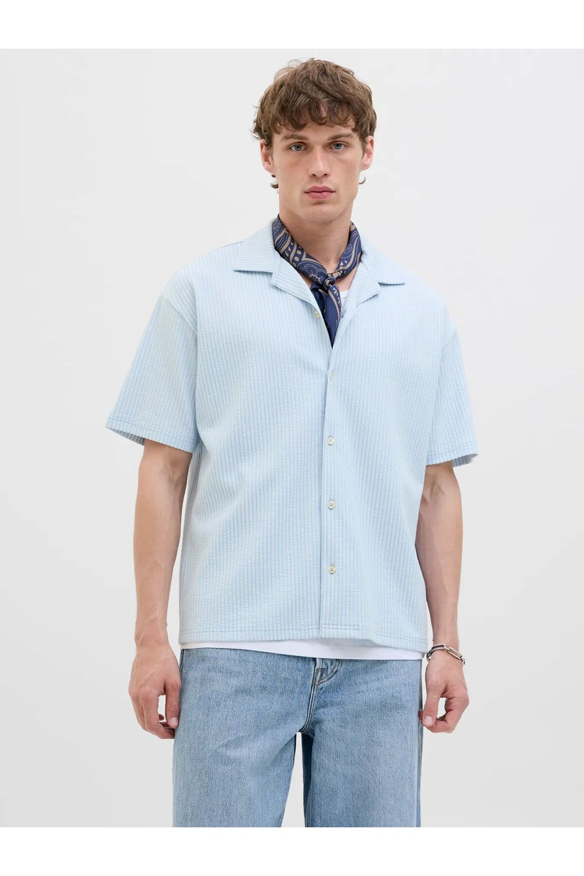 تی‌شرت مردانه راه راه آبی ۱۲۲۸۵۷۱۱ جک اند جونز پولوشرت Jack & Jones