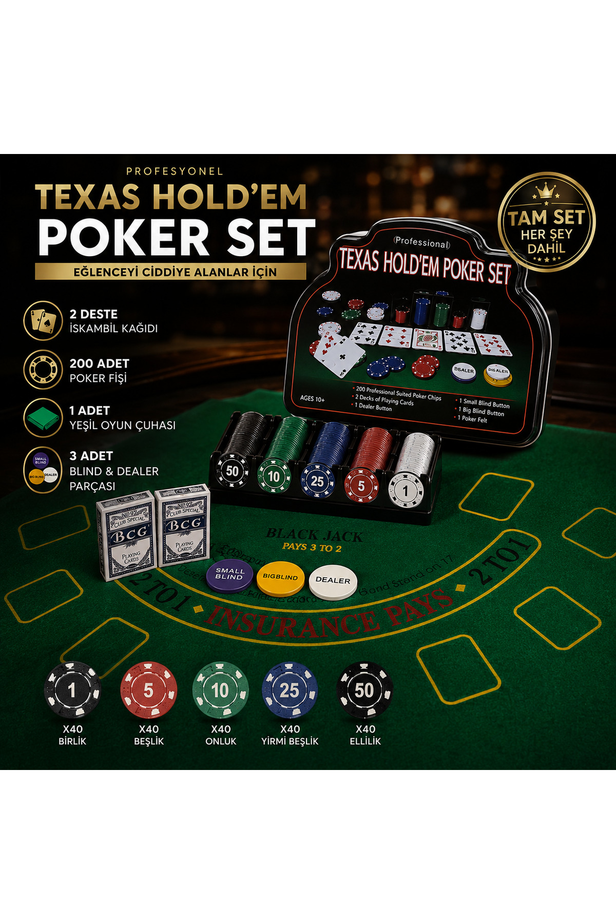 Ace Poker ビデオポーカー機 カラーディスプレイ　値下げしました！ İki Yedi Konsept Profesyonel Texas Holdem Poker Set 200 Fişli 2