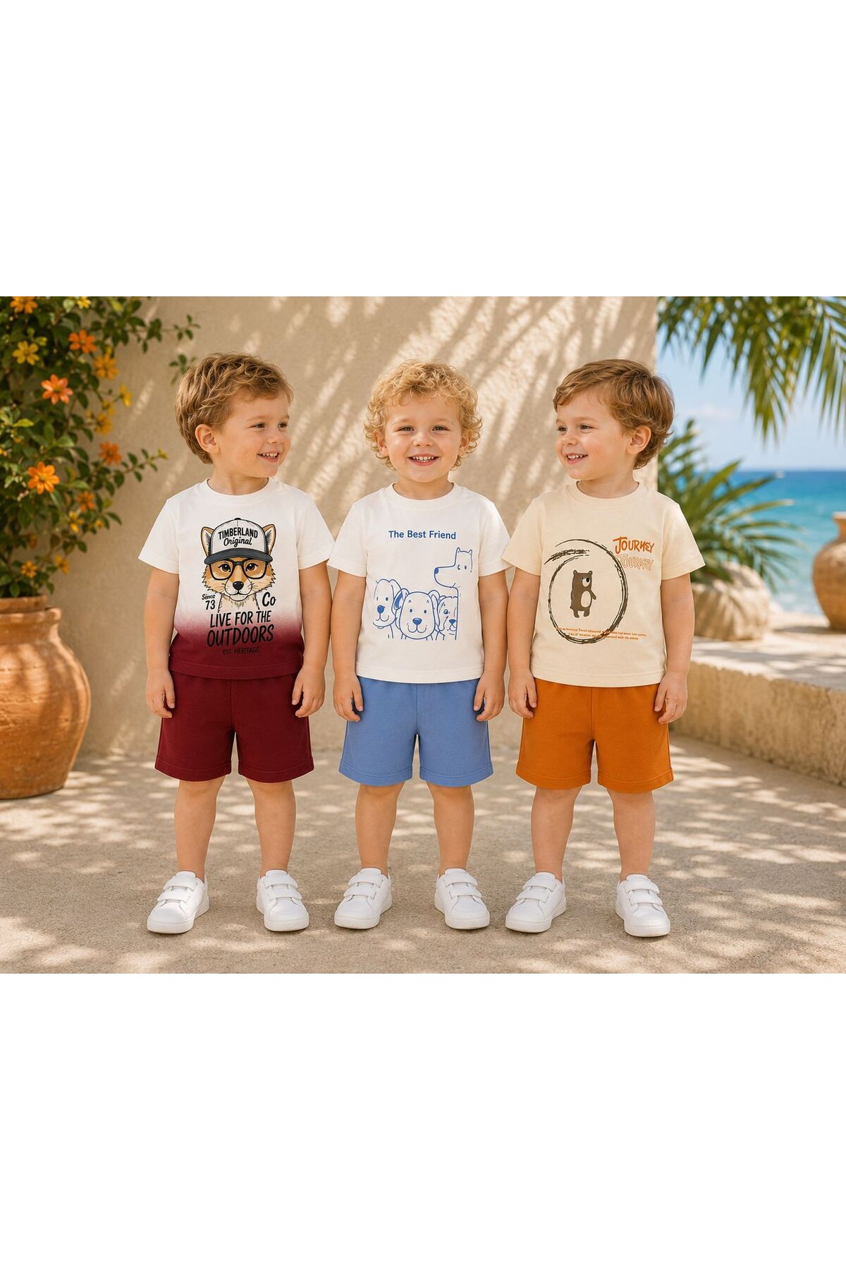 DimpleBaby Baby Boy Summer Shorts Set Cotton 6-24 Months