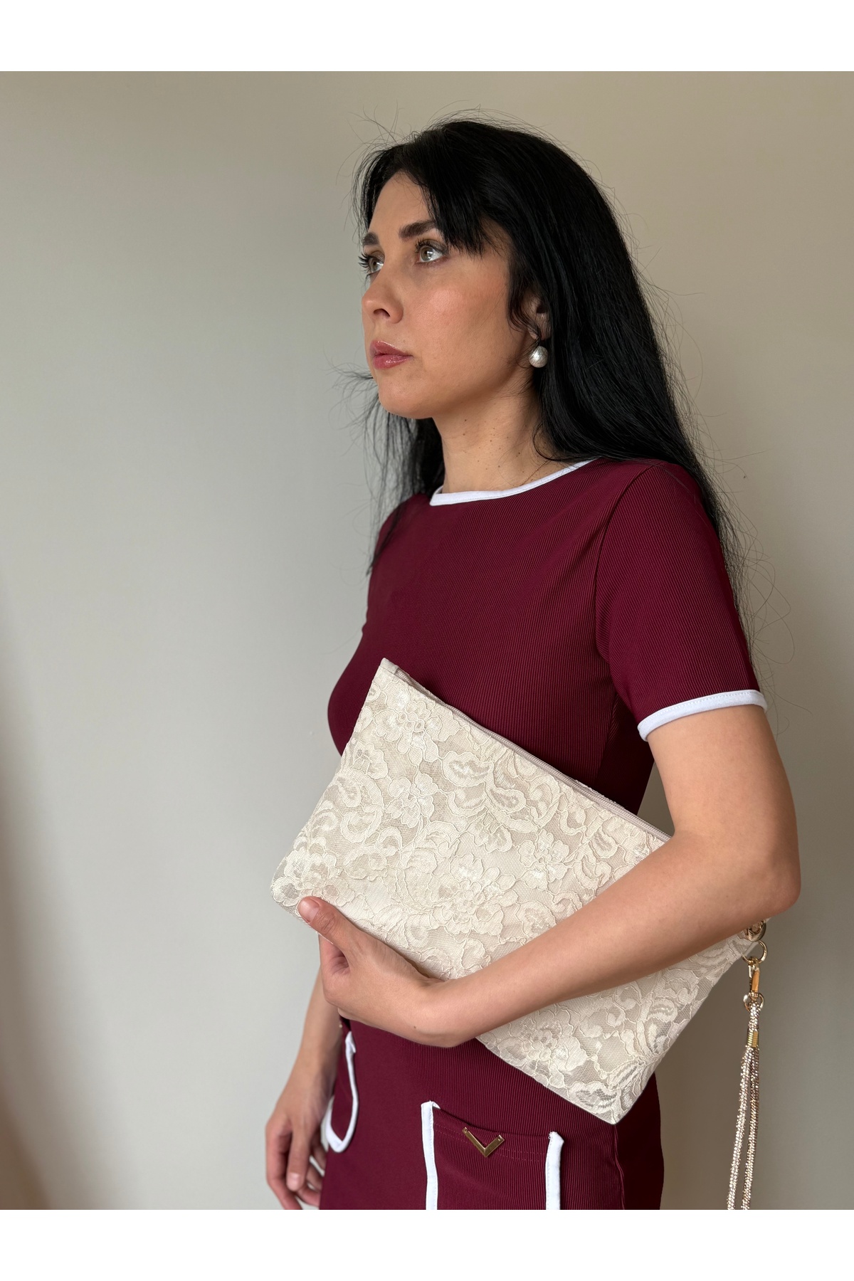 lalettobags Kadın Güpürlü Portföy & Gelin Çanta görsel 4
