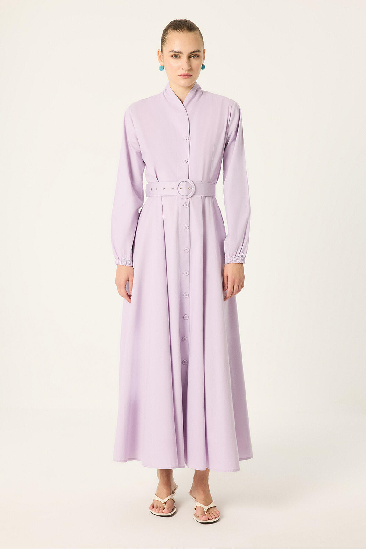 Touche Prive Poplin Dress with Button Detail