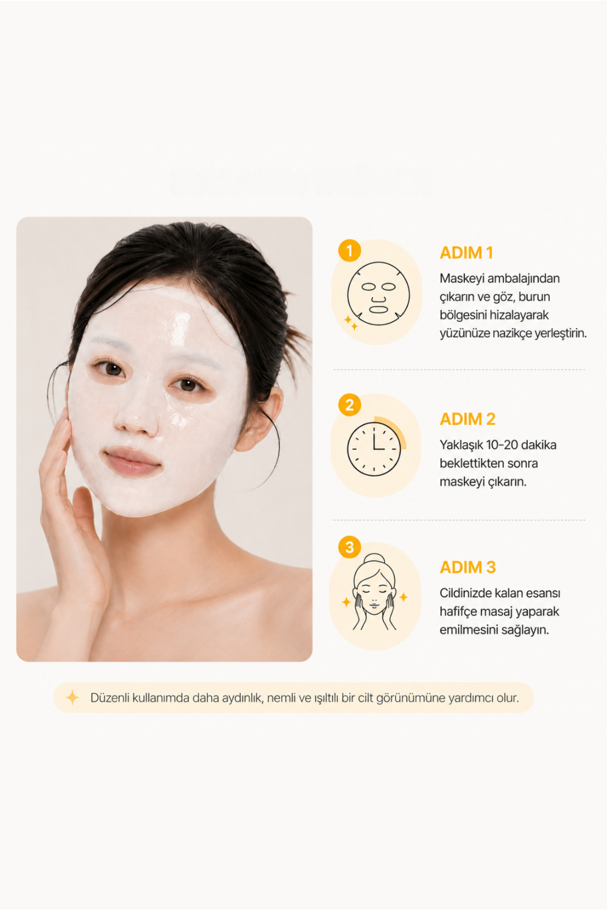 Sunday Glow Radiance, %5 Niacinamide ve Glutathion İçeren Aydınlatıcı Kağıt Maske — SundayMaske — تصویر 6 از 7