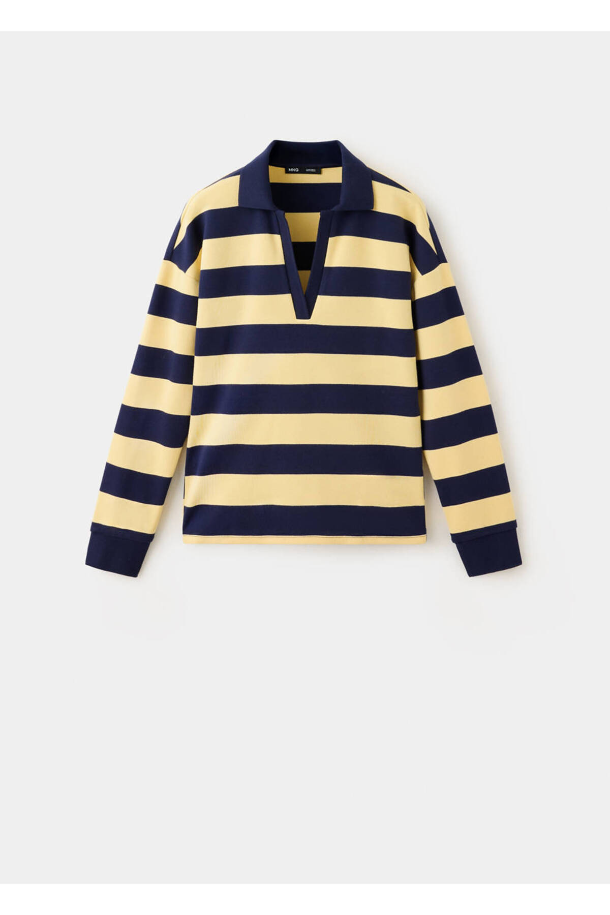 MANGO Woman Çizgili polo yaka kazak görsel 3
