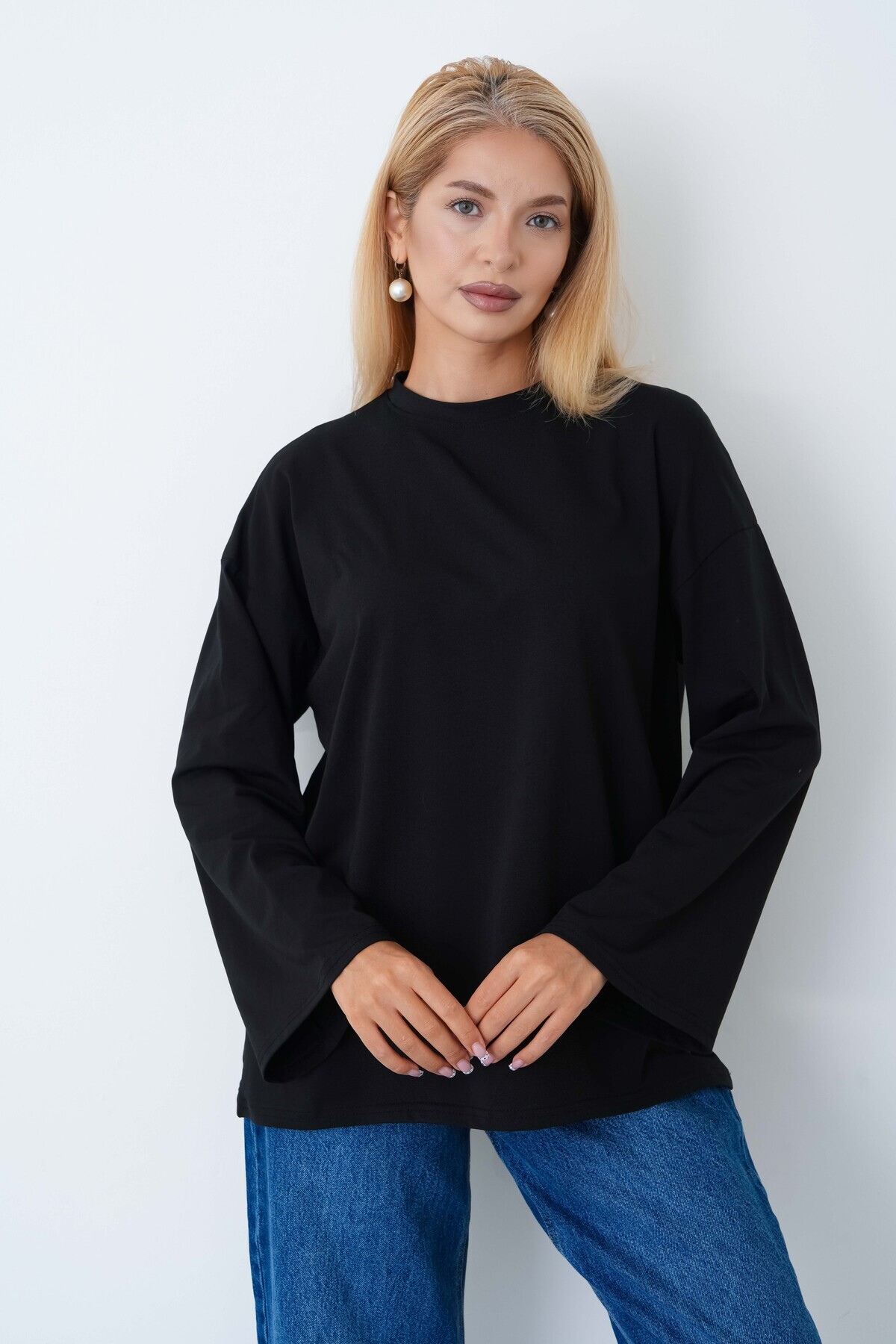 herkesemoda Kadın Tesettüre Uygun Geniş Kollu Body